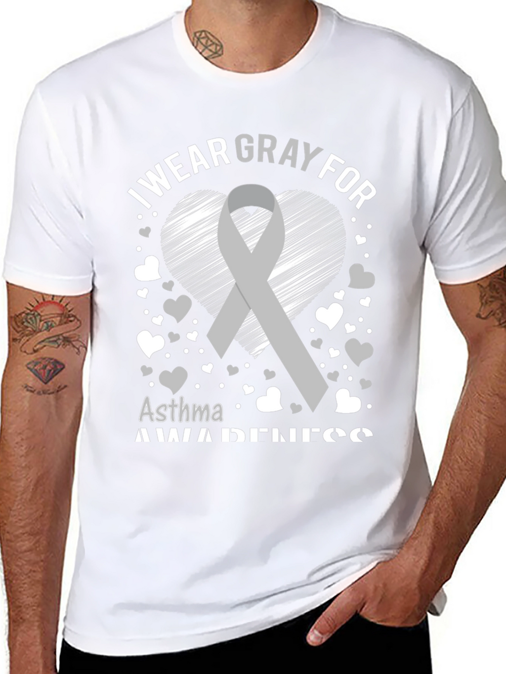 Gray Asthma Awareness T-Shirt