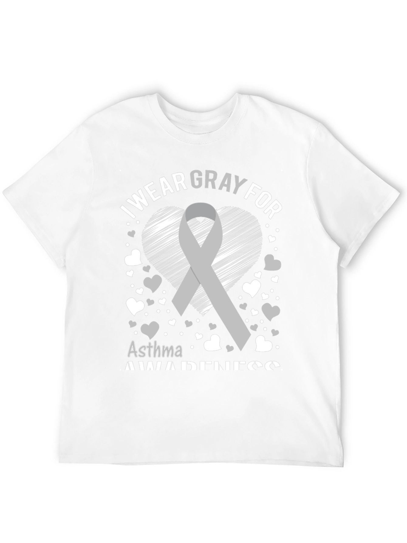 Gray Asthma Awareness T-Shirt