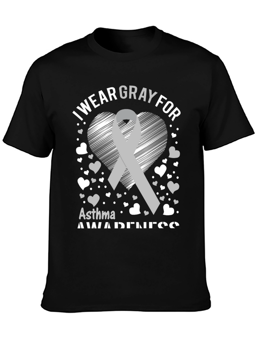 Gray Asthma Awareness T-Shirt