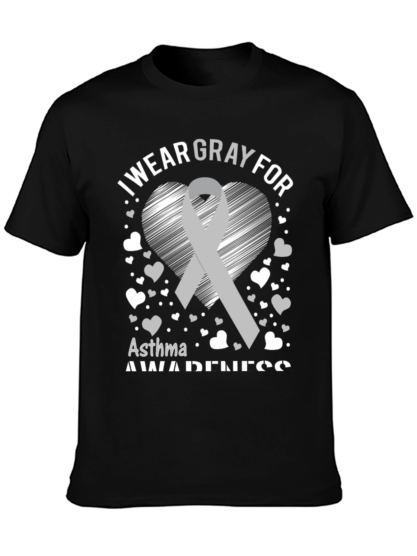 Gray Asthma Awareness T-Shirt