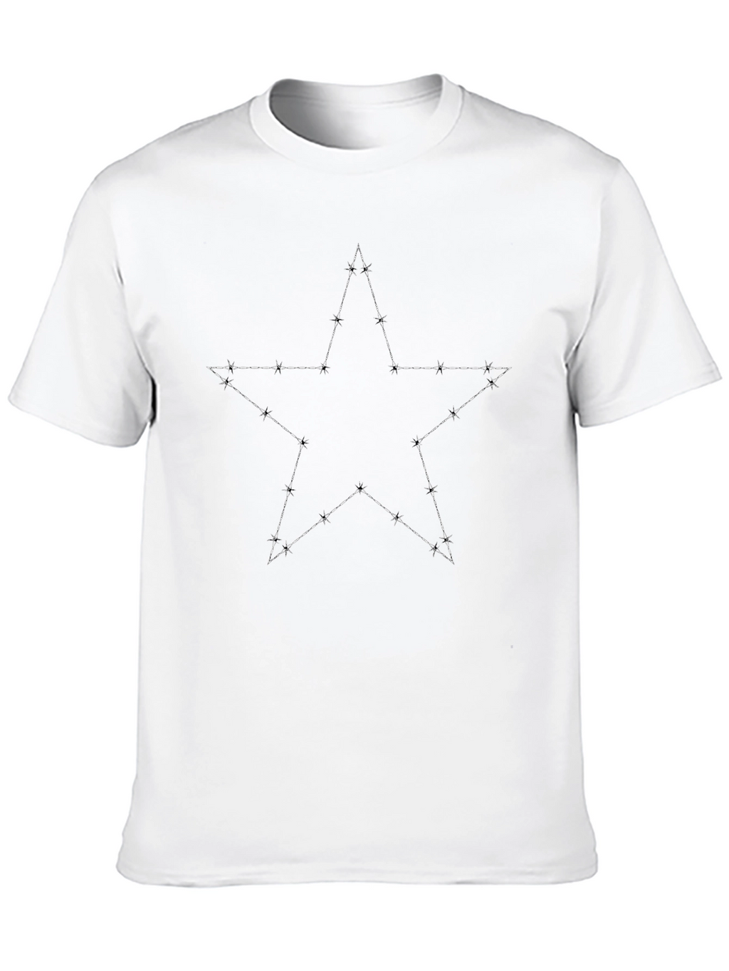Barbed Wire Star Graphic Mens Black Tee