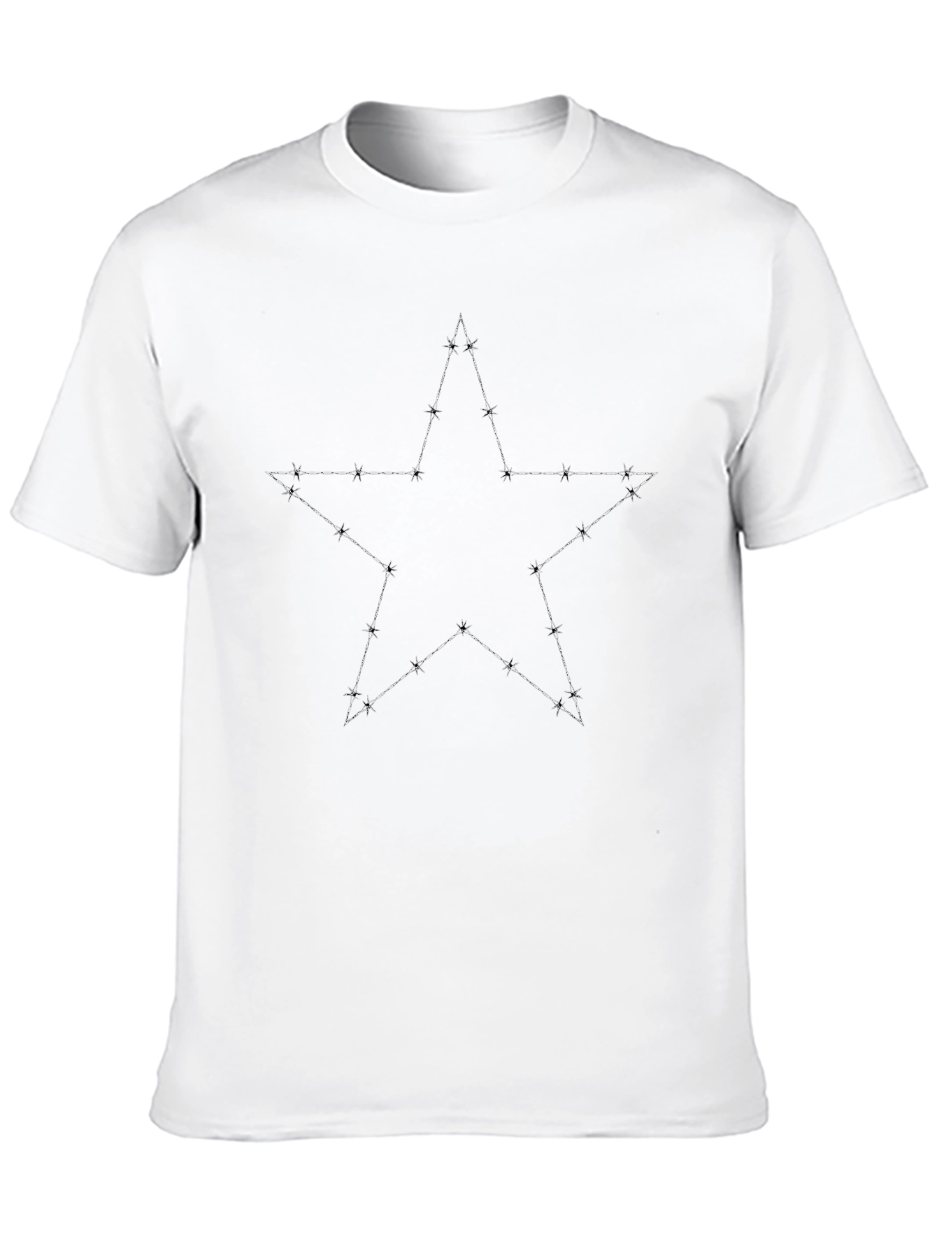 Barbed Wire Star Graphic Mens Black Tee