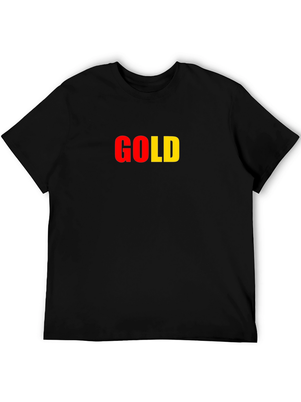 Gold Text Graphic T-Shirt - Black