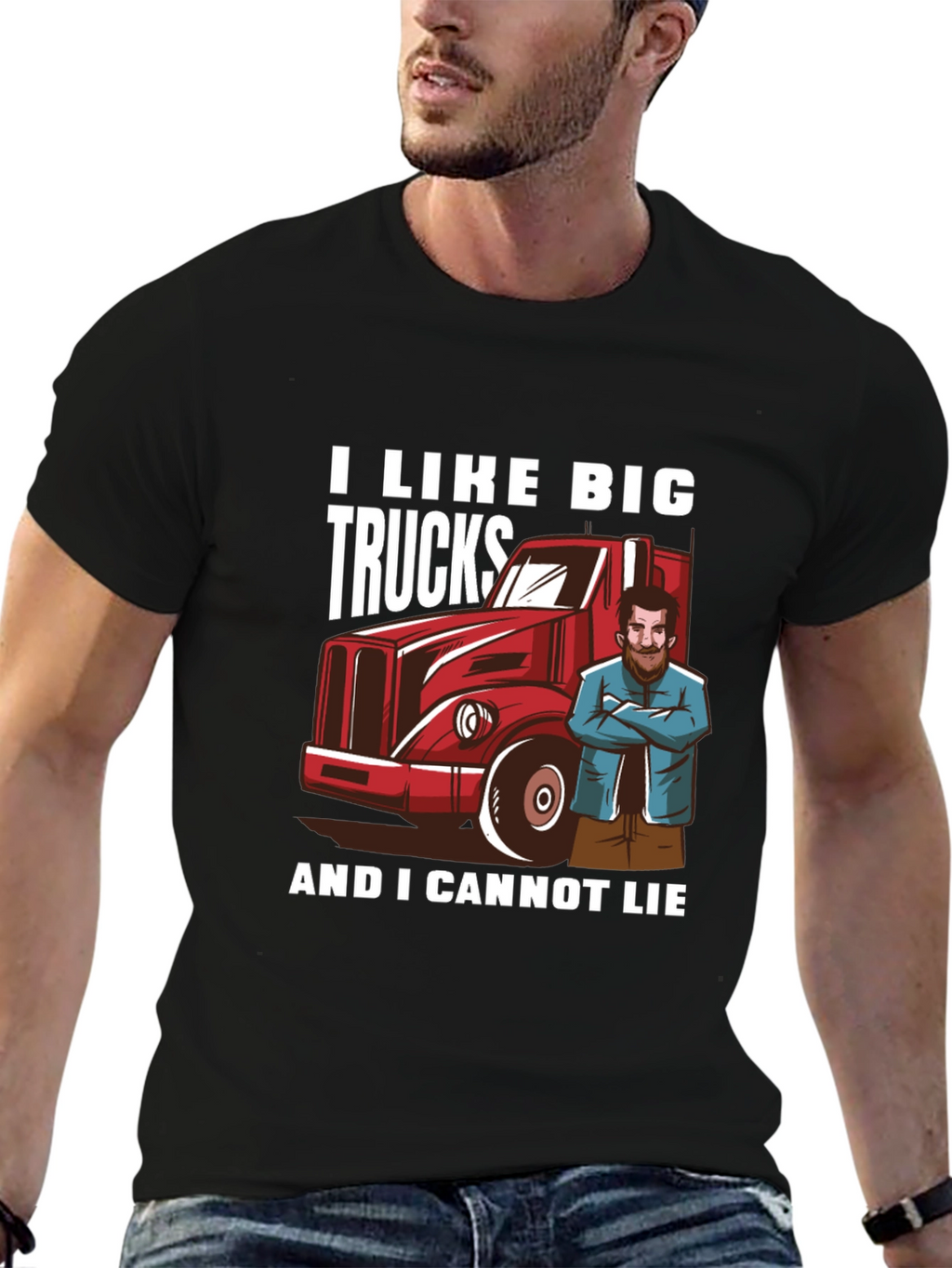 I Like Big Trucks Black Graphic Tee