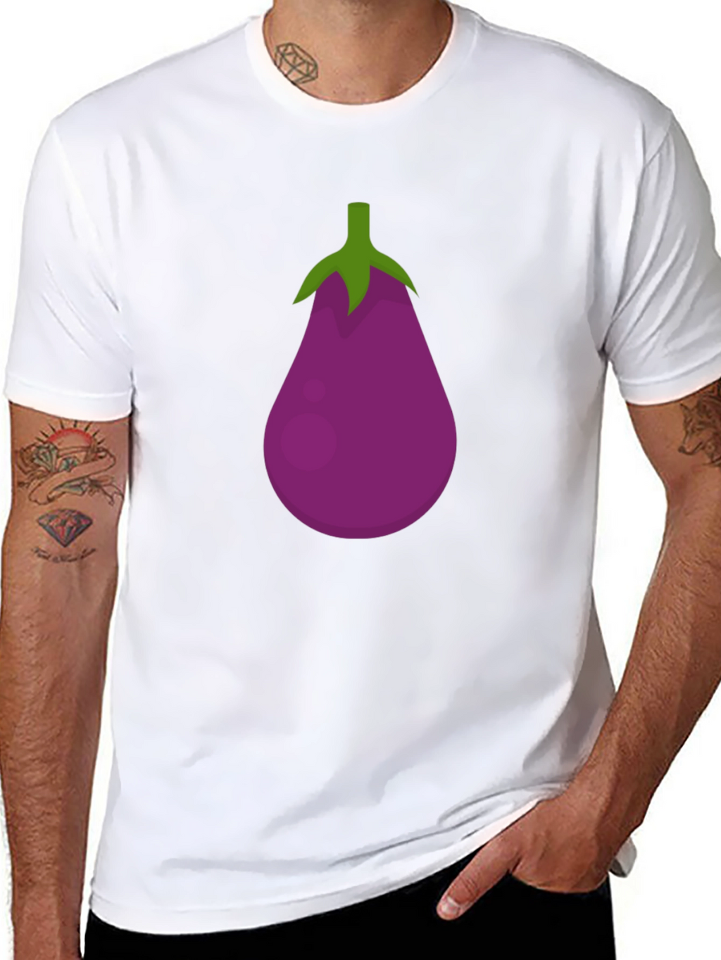 Eggplant Emoji Graphic Tee - Funny T-Shirt