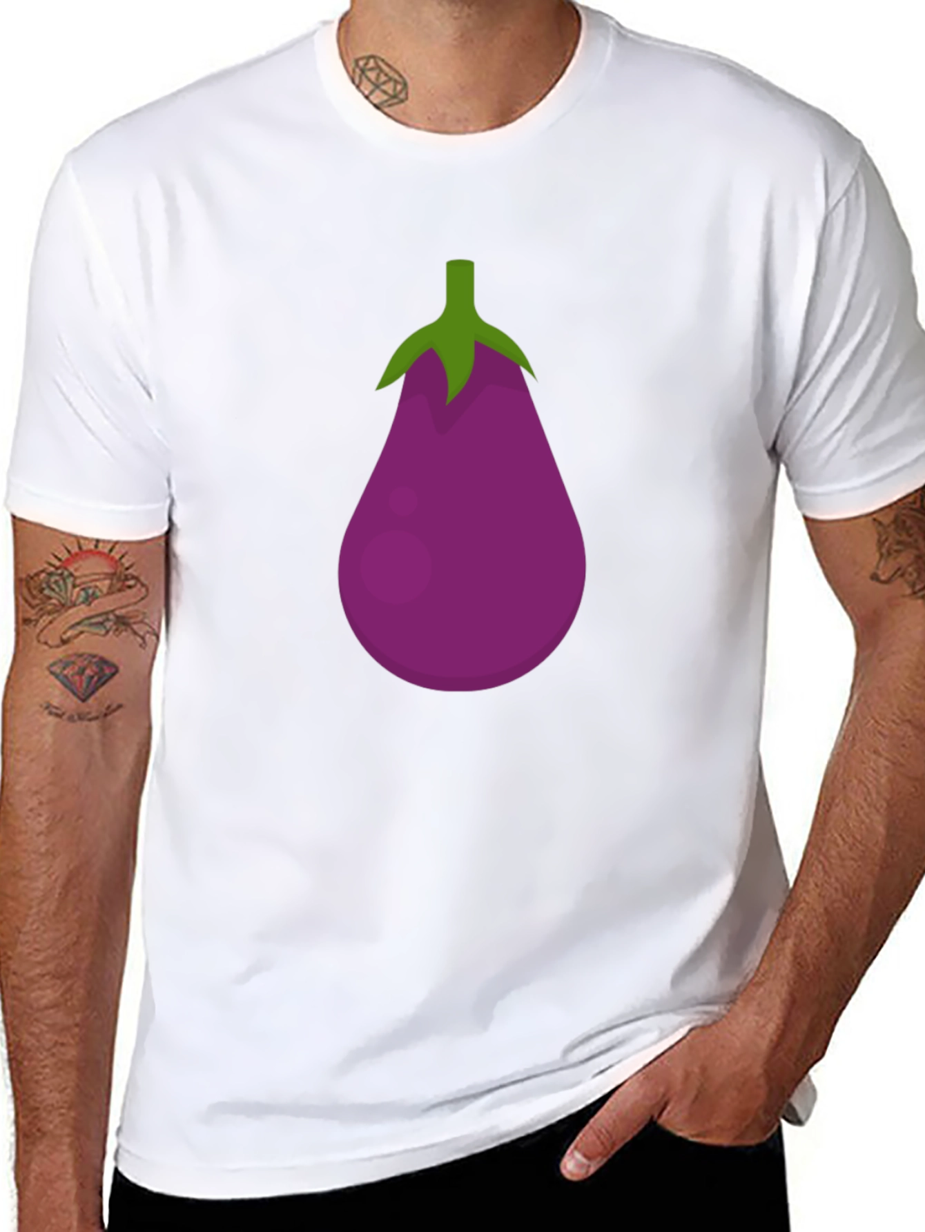 Eggplant Emoji Graphic Tee - Funny T-Shirt