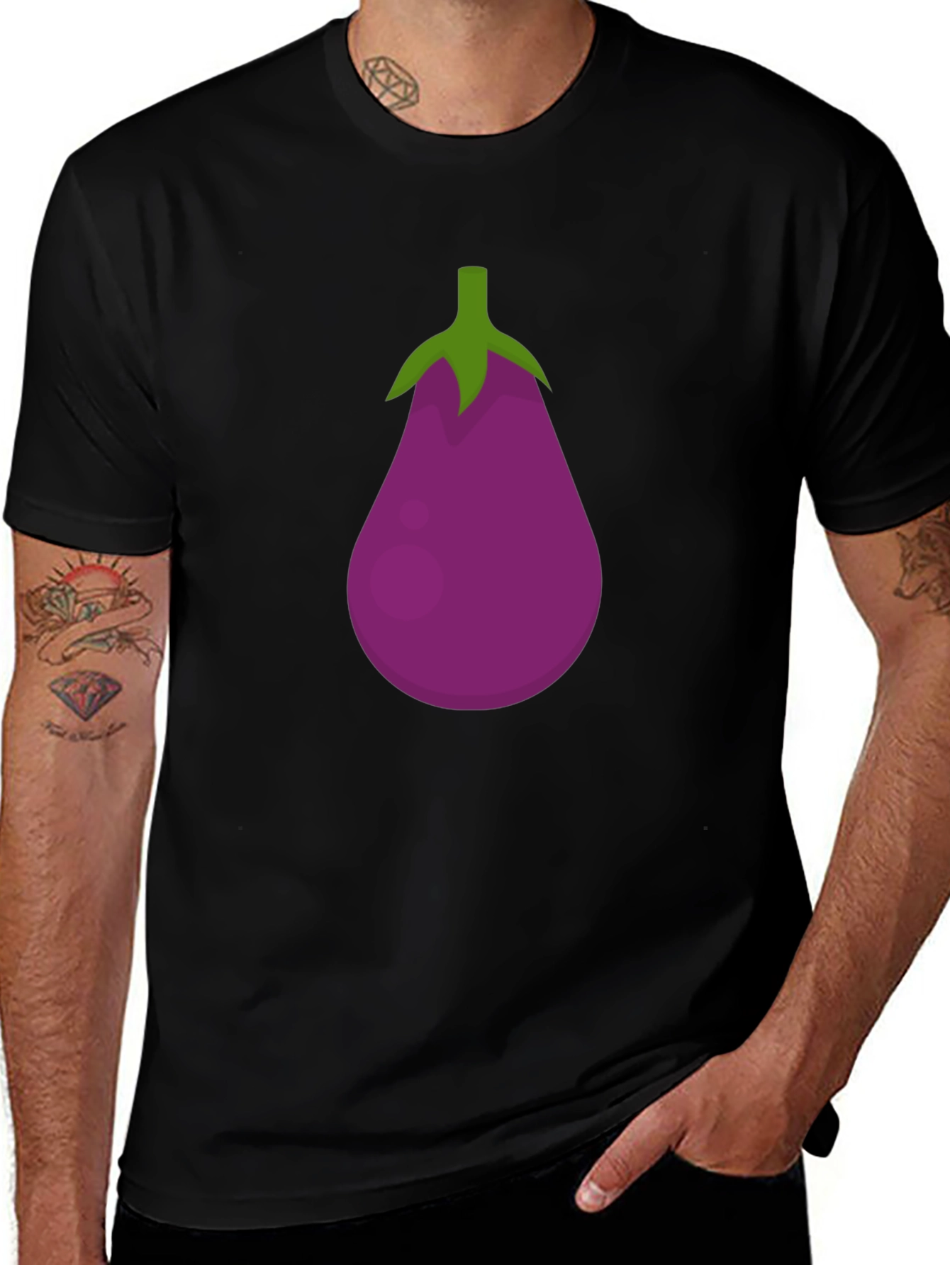 Eggplant Emoji Graphic Tee - Funny T-Shirt