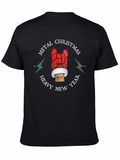 Metal Christmas Heavy New Year Rock Hand Santa T-Shirt
