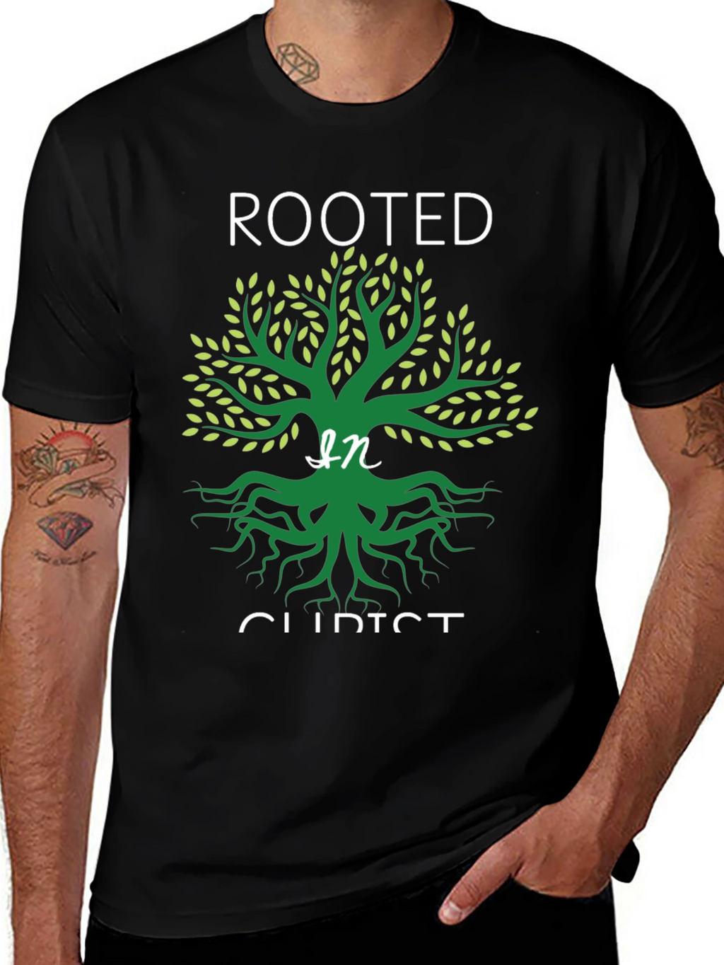 Rooted in Christ Graphic Tee - Christian T-Shirt