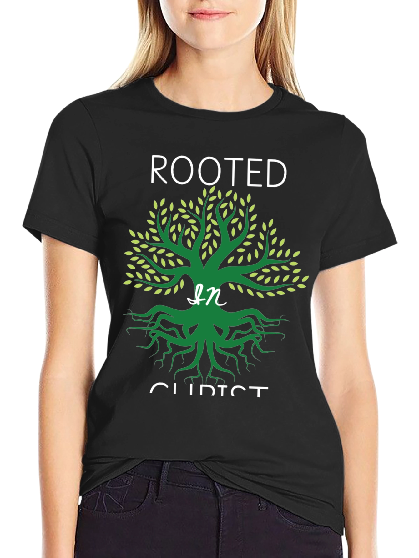 Rooted in Christ Graphic Tee - Christian T-Shirt
