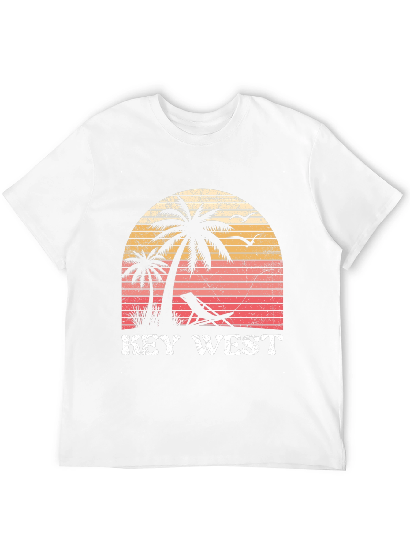 Key West Beach T-Shirt - Tropical Palm Sunset Tee