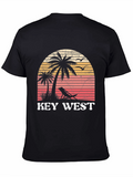 Key West Beach T-Shirt - Tropical Palm Sunset Tee