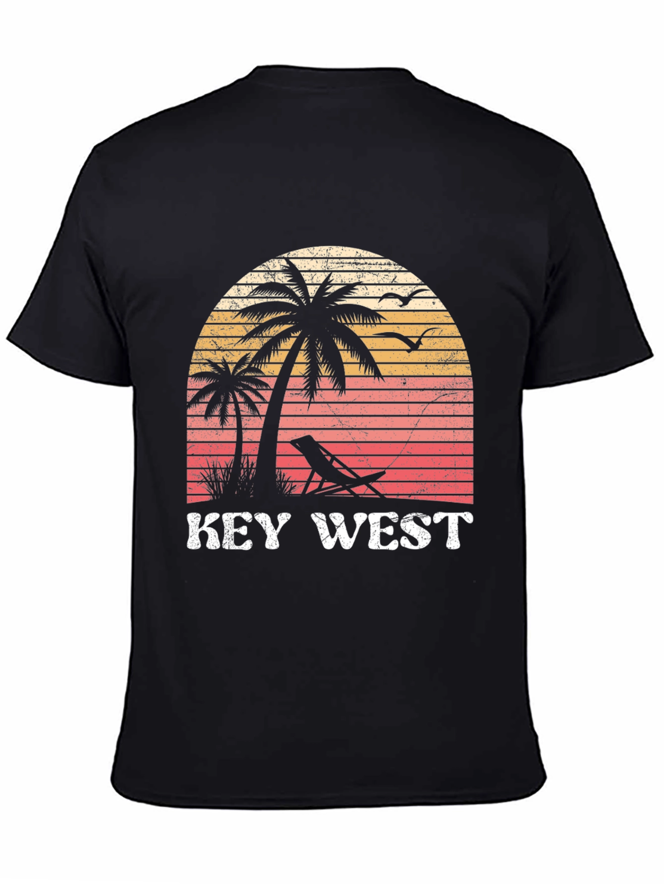 Key West Beach T-Shirt - Tropical Palm Sunset Tee