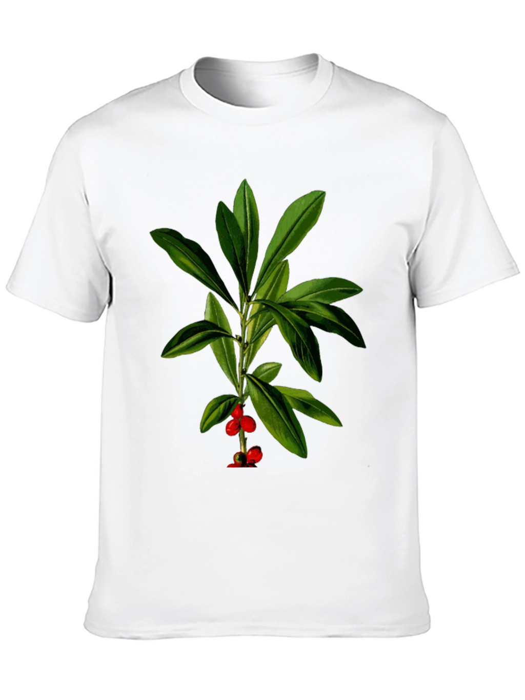 Botanical Berry Graphic Tee - Black Cotton Blend