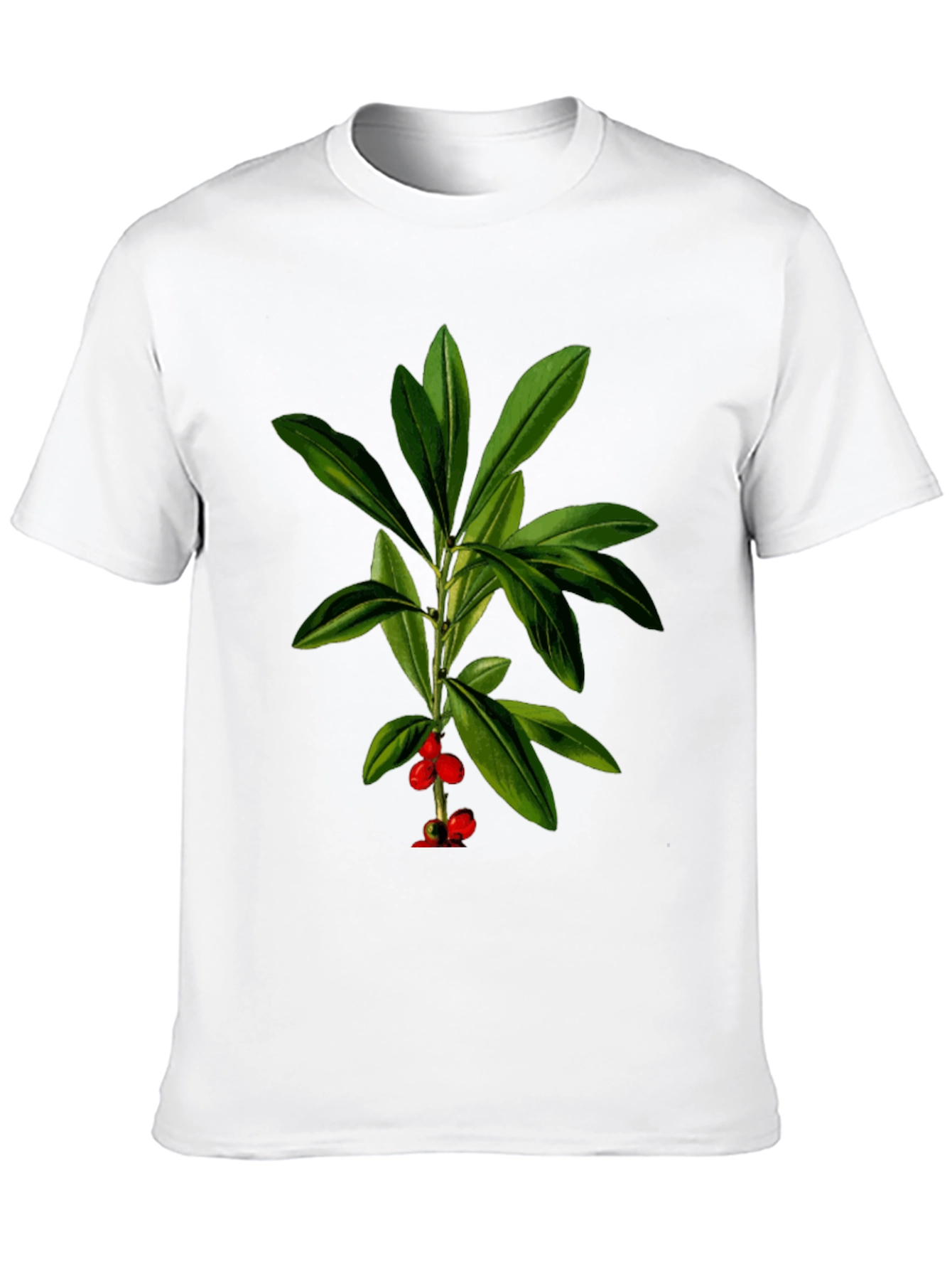 Botanical Berry Graphic Tee - Black Cotton Blend