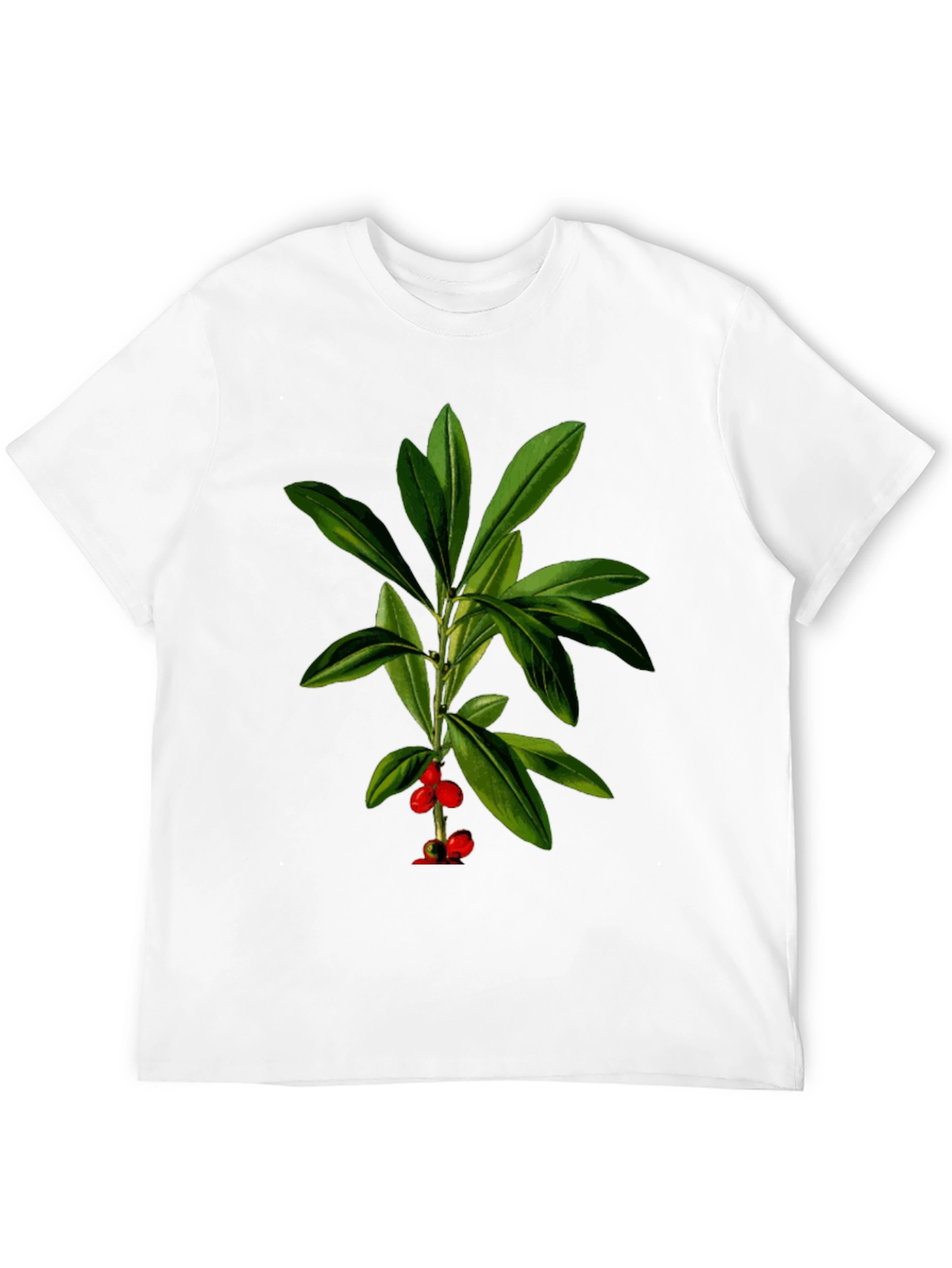 Botanical Berry Graphic Tee - Black Cotton Blend