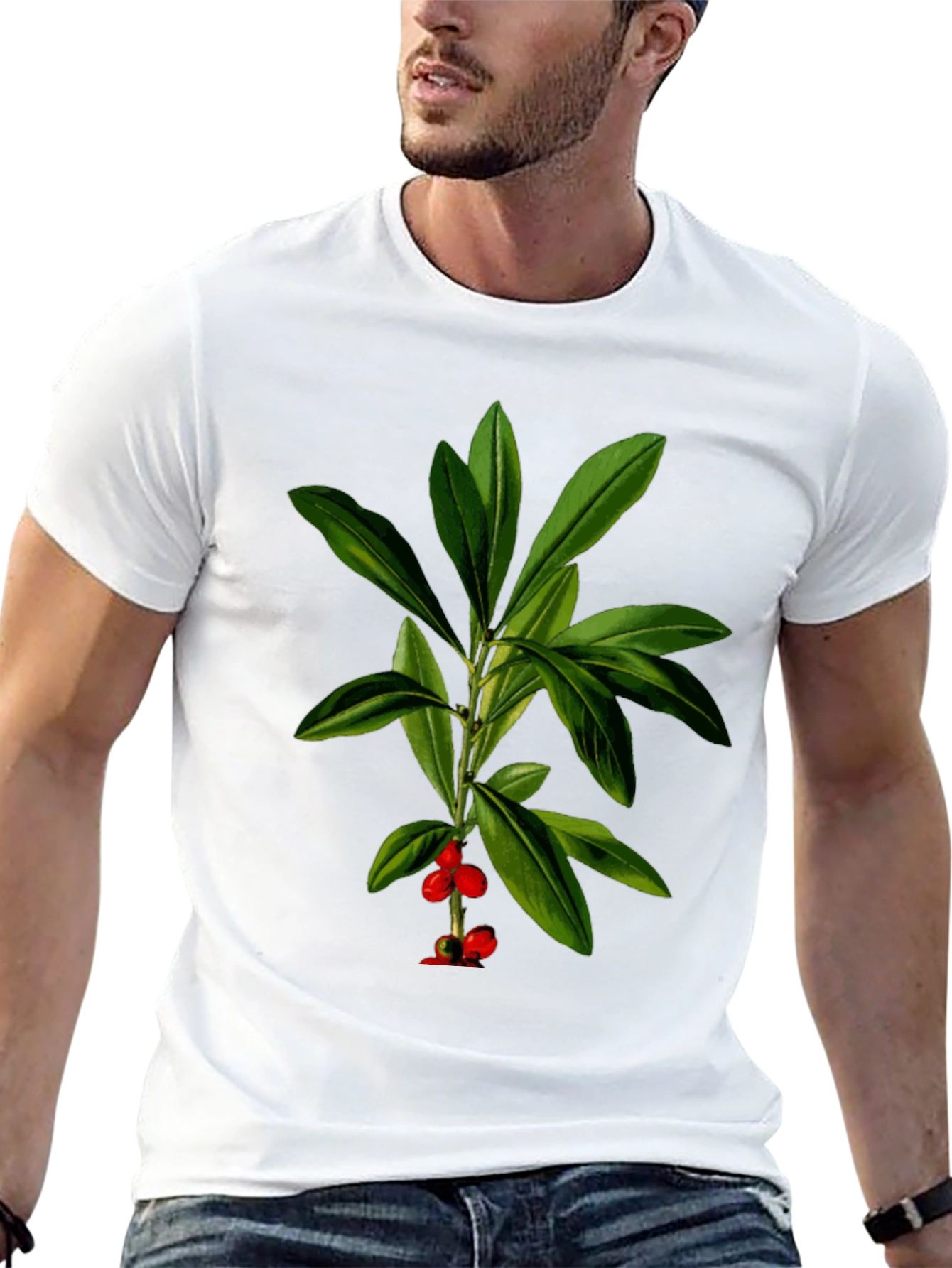 Botanical Berry Graphic Tee - Black Cotton Blend