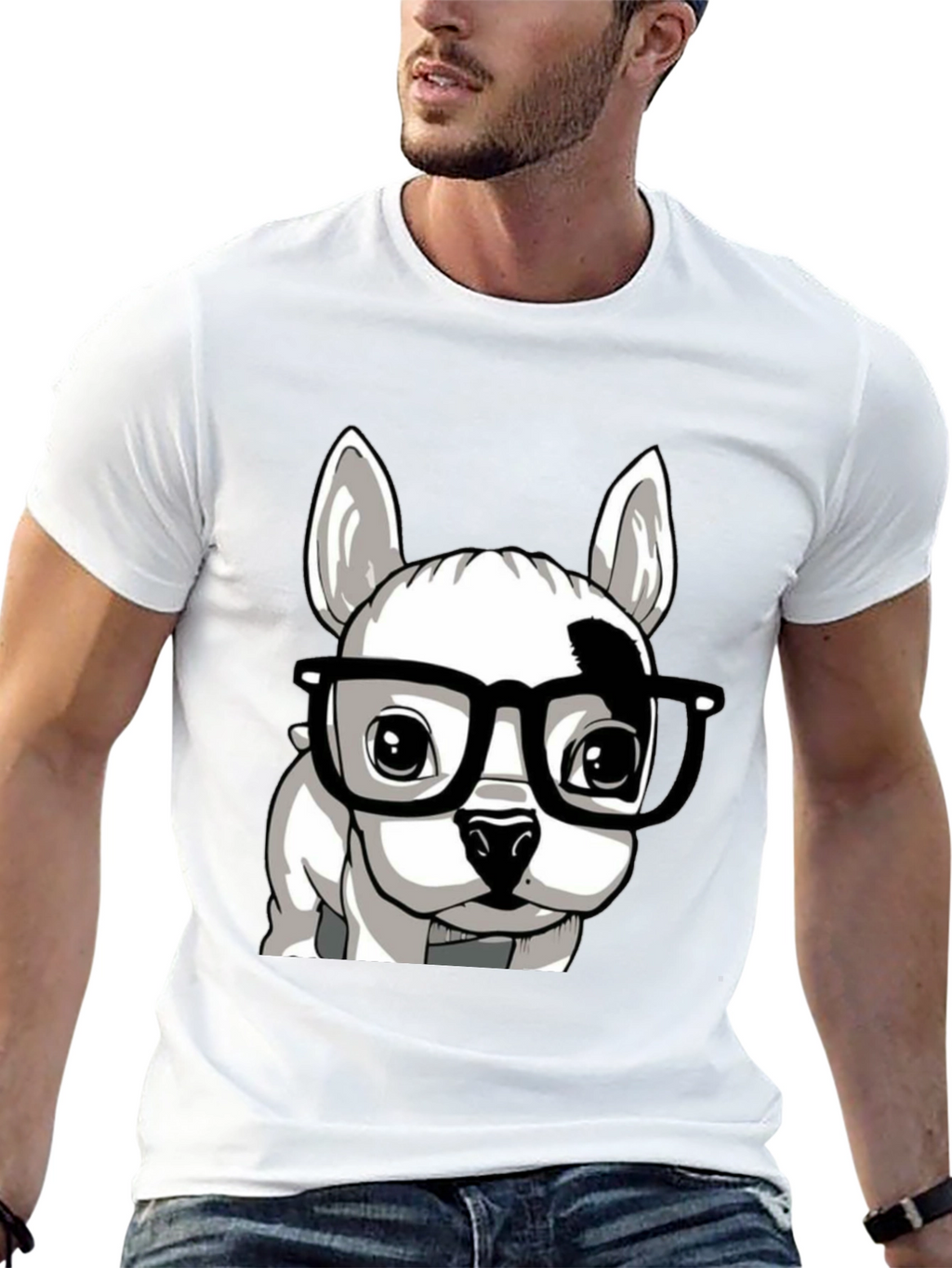 Dog with Glasses Graphic Tee - Stylish Unisex T-Shirt