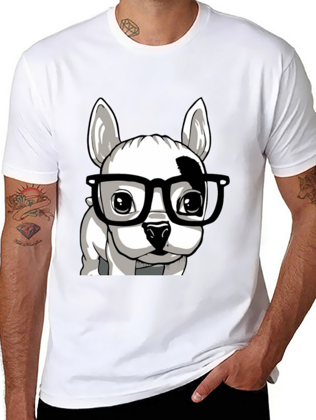 Dog with Glasses Graphic Tee - Stylish Unisex T-Shirt