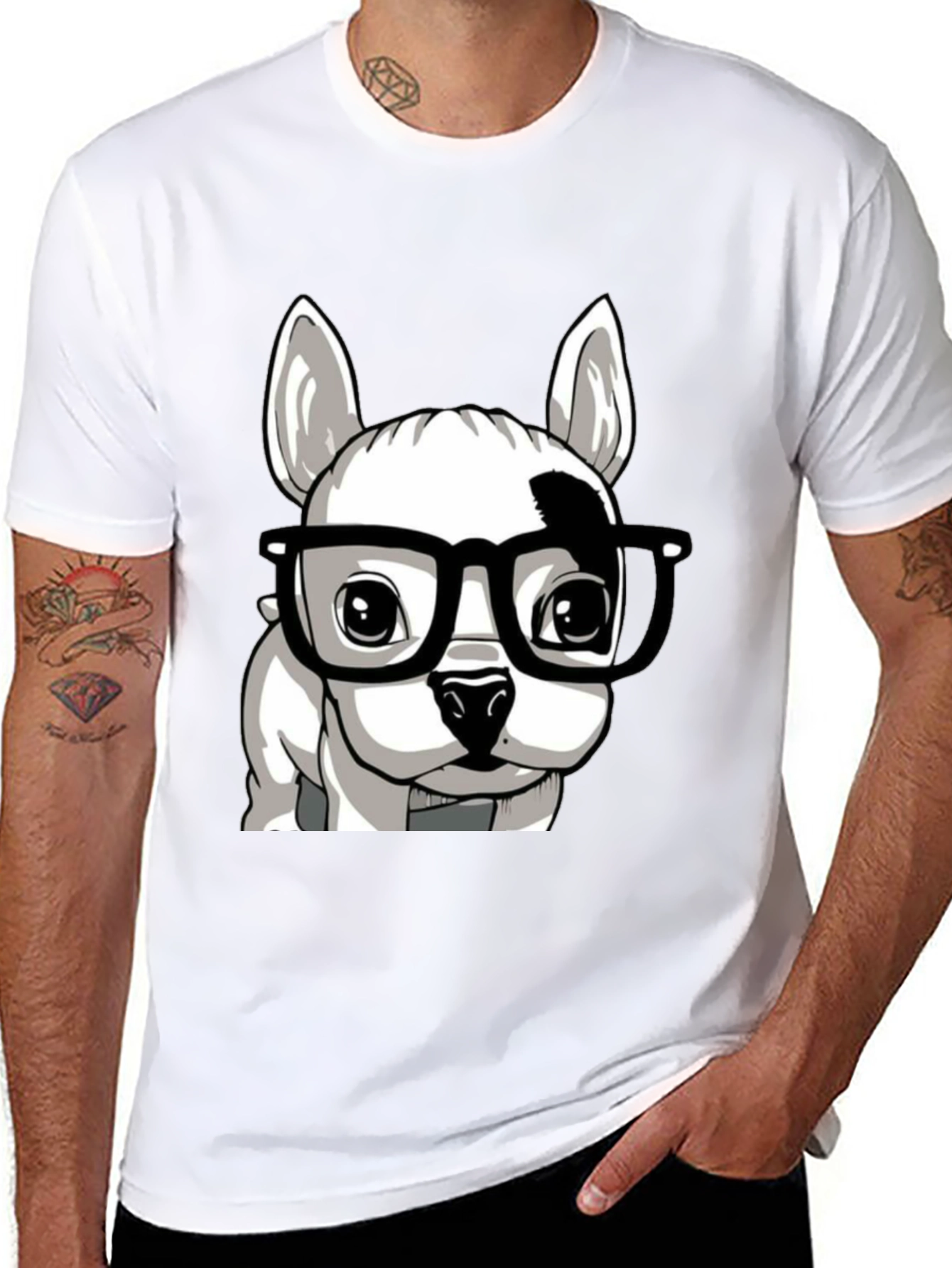 Dog with Glasses Graphic Tee - Stylish Unisex T-Shirt