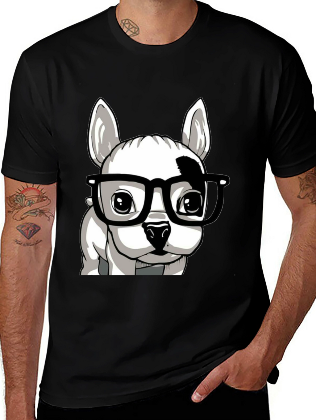 Dog with Glasses Graphic Tee - Stylish Unisex T-Shirt