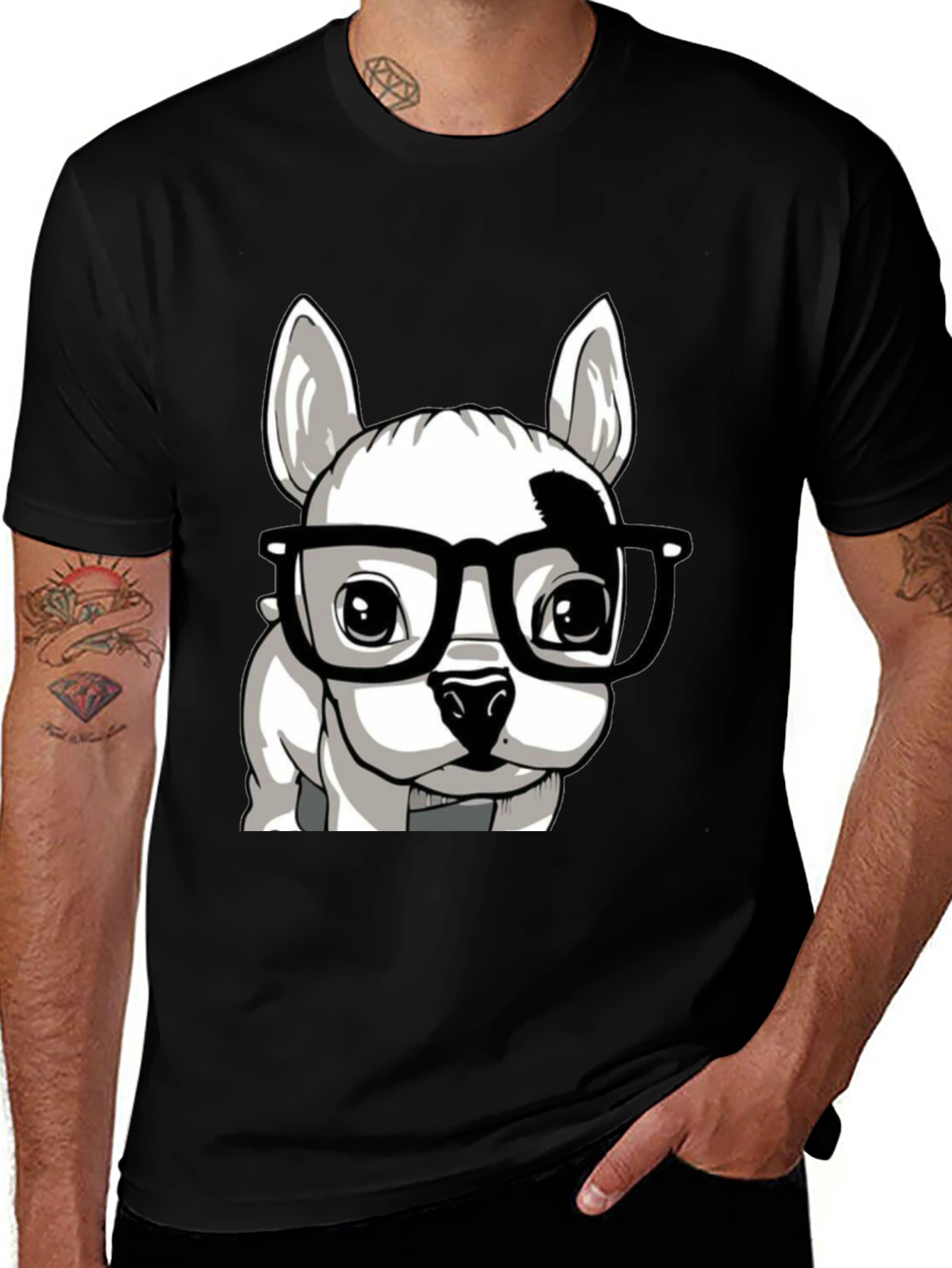 Dog with Glasses Graphic Tee - Stylish Unisex T-Shirt