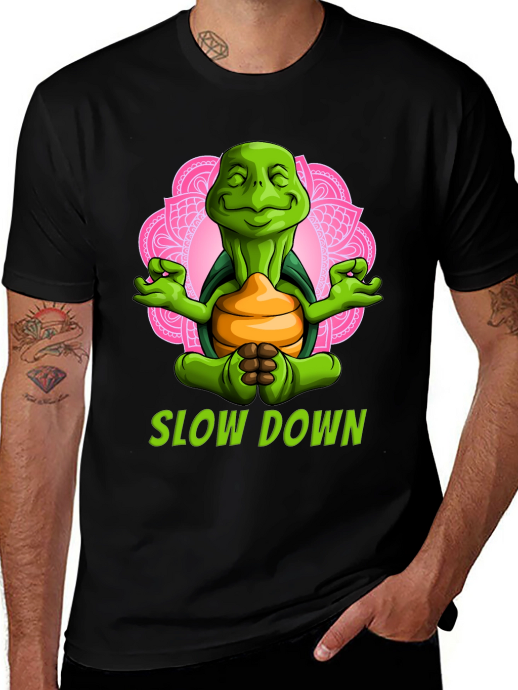 Meditating Turtle T-Shirt - Slow Down