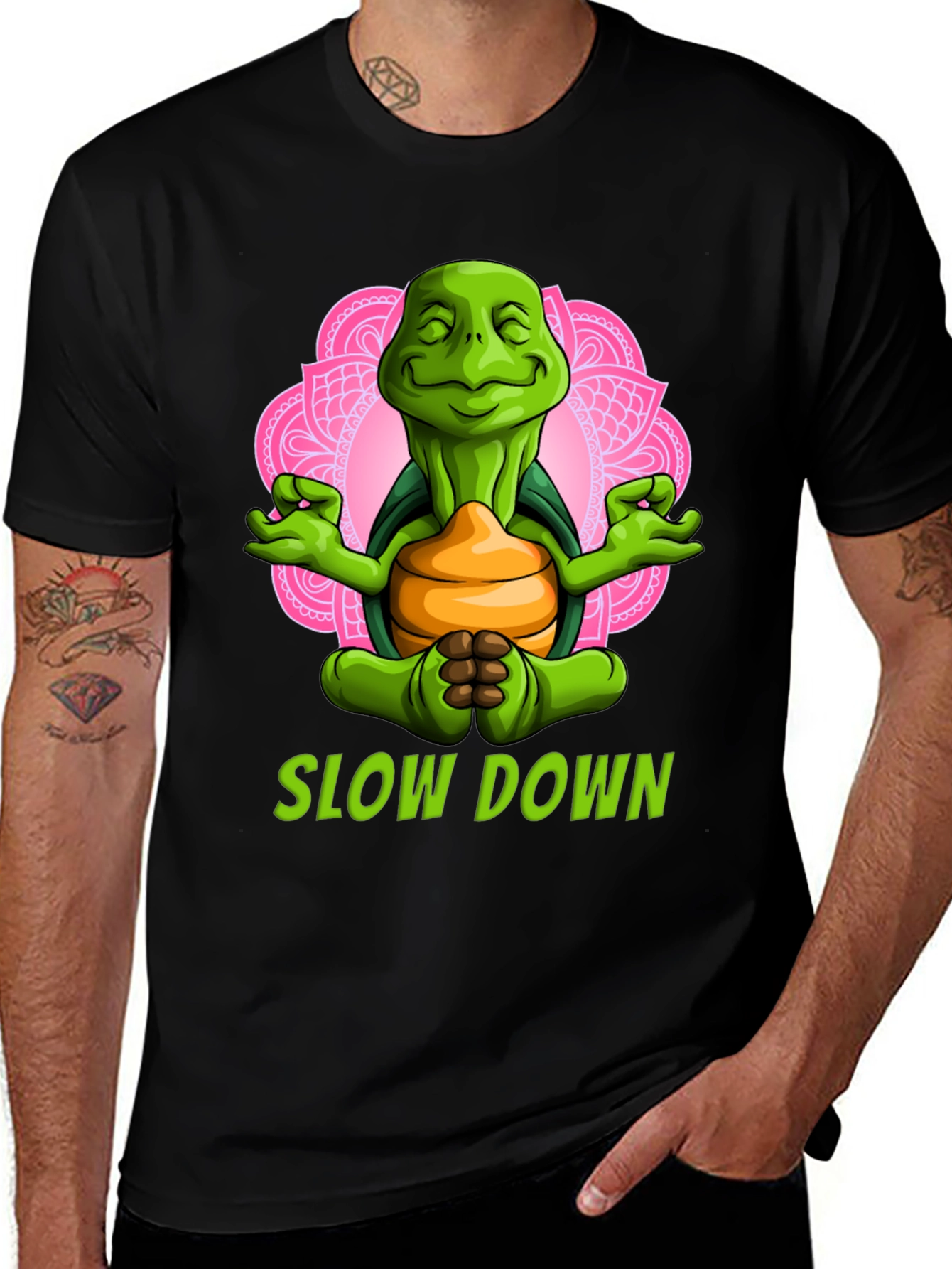 Meditating Turtle T-Shirt - Slow Down