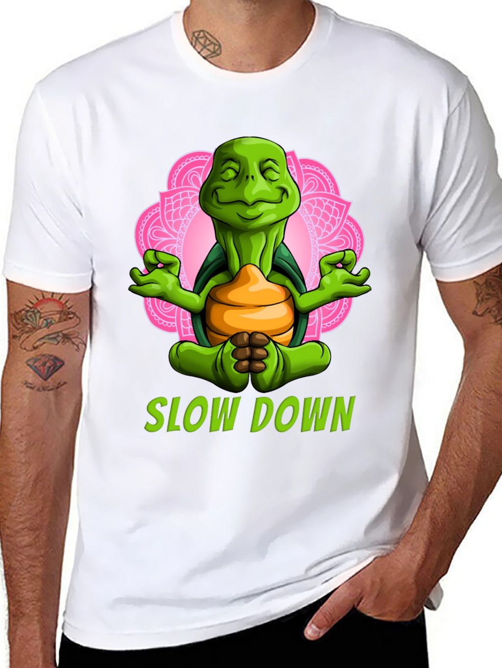Meditating Turtle T-Shirt - Slow Down