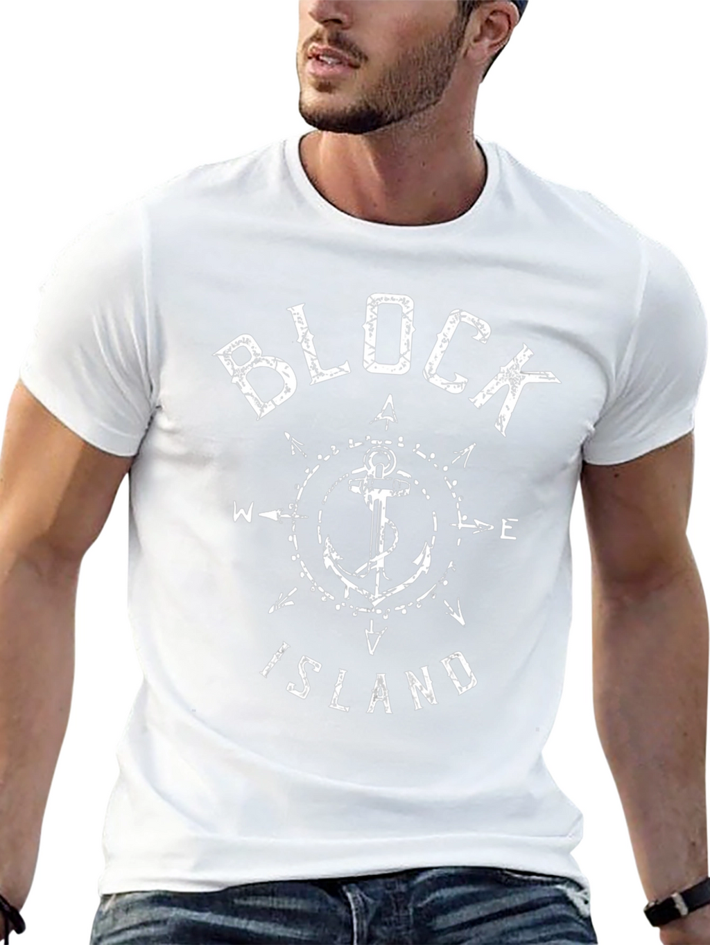 Block Island Anchor T-Shirt - Nautical Design