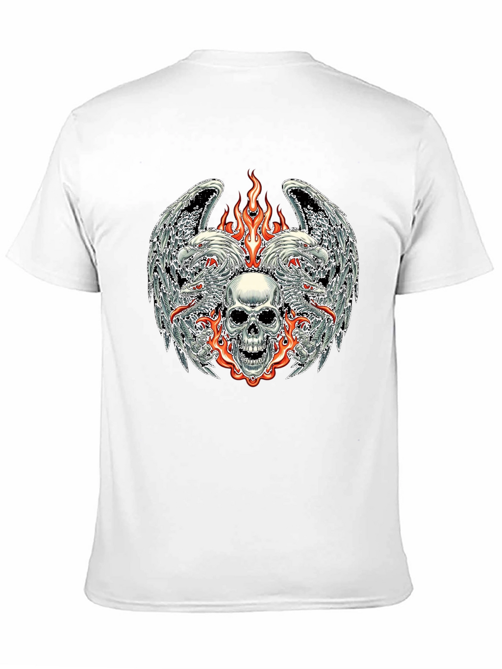 Skull & Eagle Wings Graphic Tee - Black