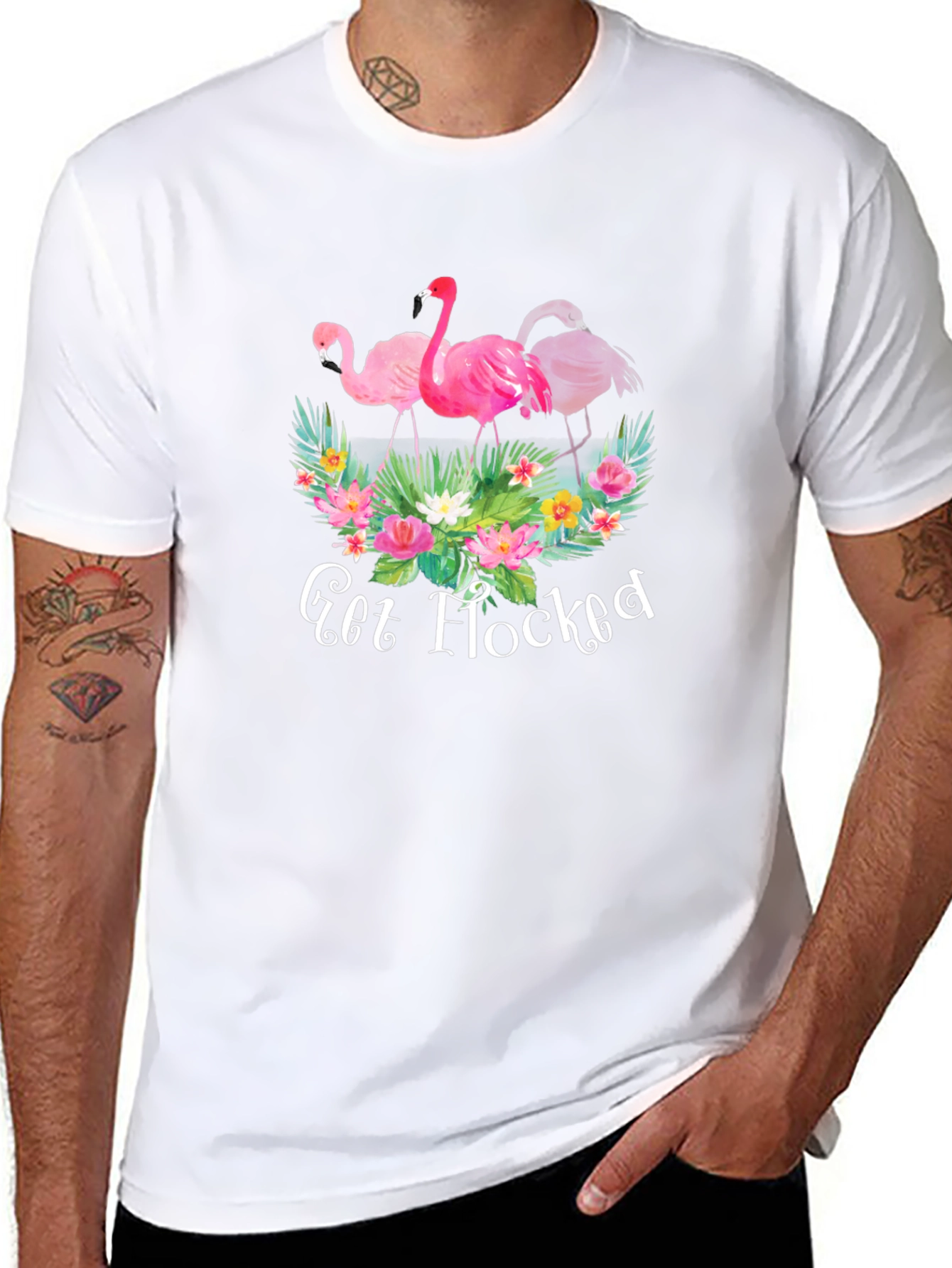 Get Flocked Flamingo Graphic T-Shirt