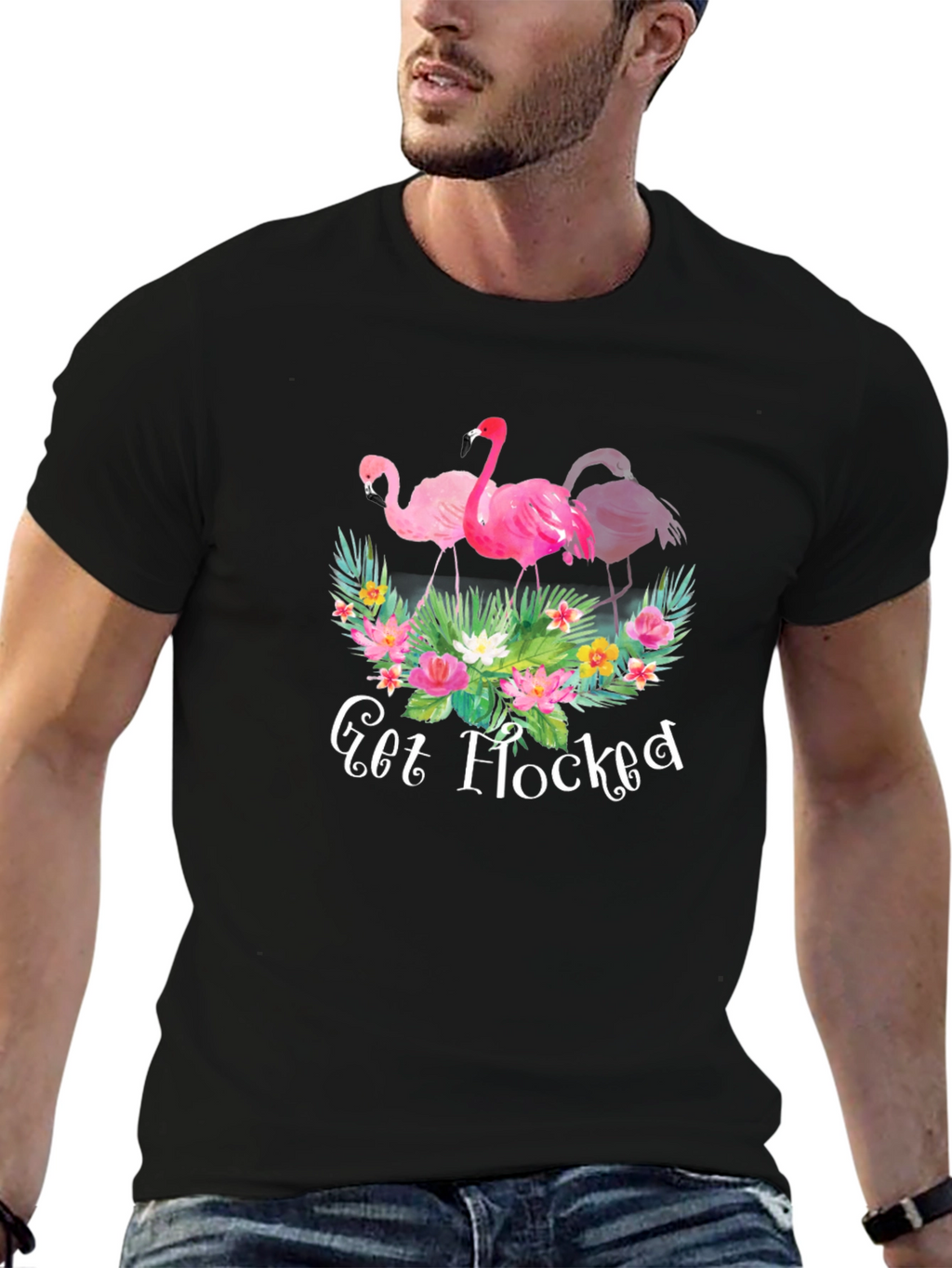 Get Flocked Flamingo Graphic T-Shirt