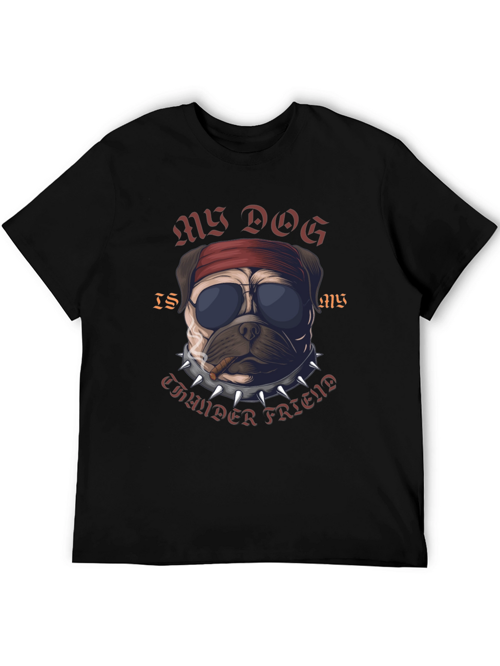 Rebel Pug “Thunder Friend” T-Shirt – Cool Dog Graphic Tee