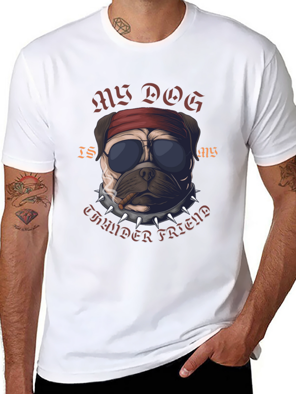 Rebel Pug “Thunder Friend” T-Shirt – Cool Dog Graphic Tee