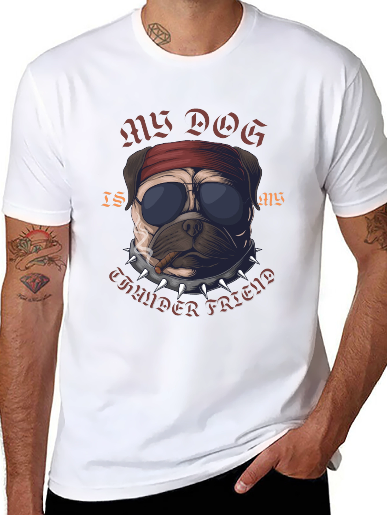 Rebel Pug “Thunder Friend” T-Shirt – Cool Dog Graphic Tee