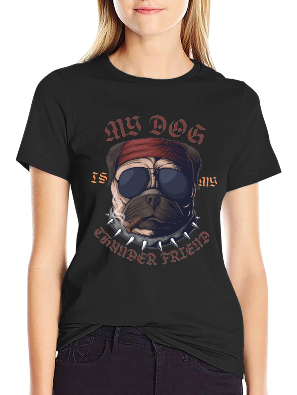 Rebel Pug “Thunder Friend” T-Shirt – Cool Dog Graphic Tee