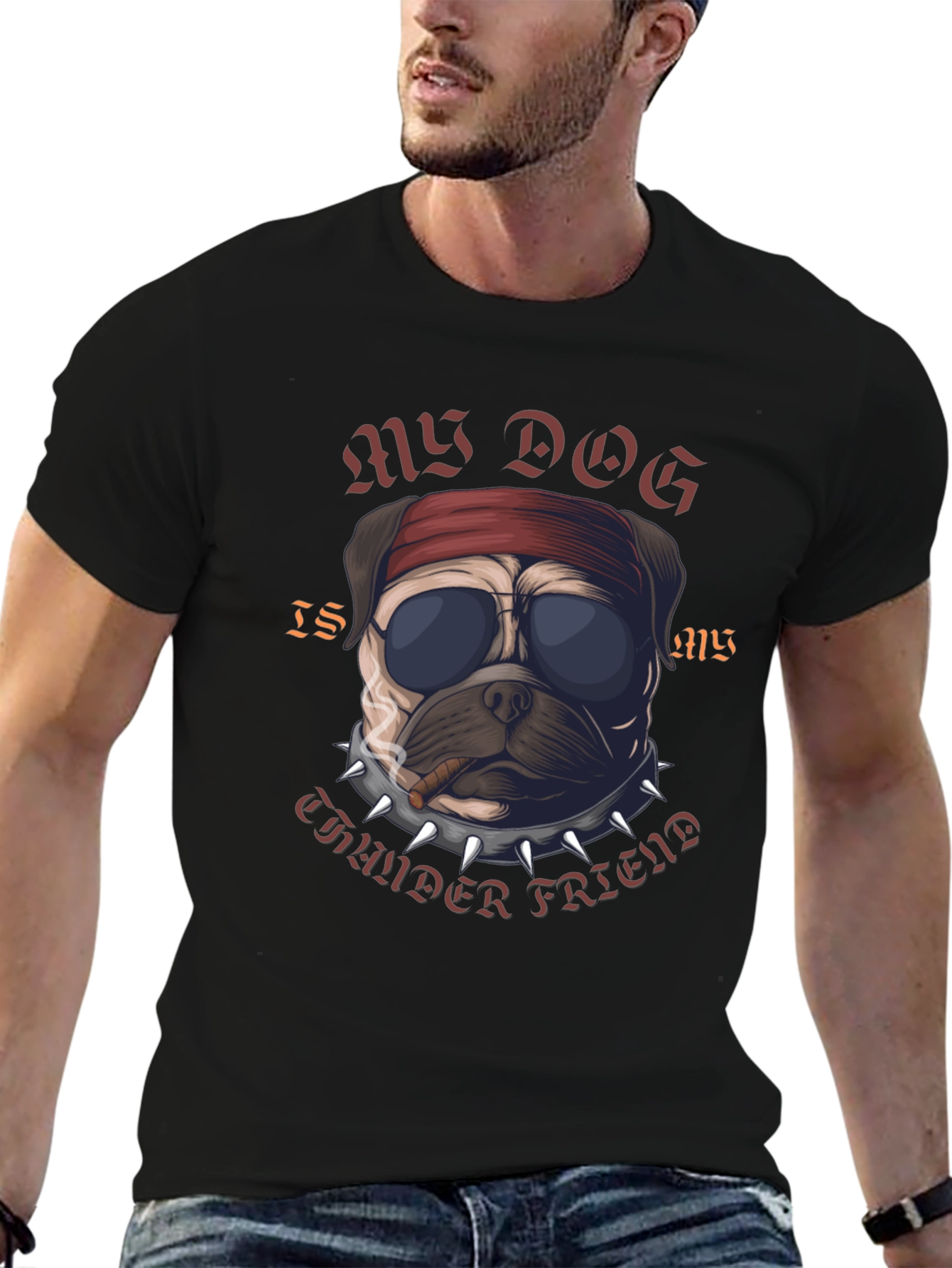 Rebel Pug “Thunder Friend” T-Shirt – Cool Dog Graphic Tee