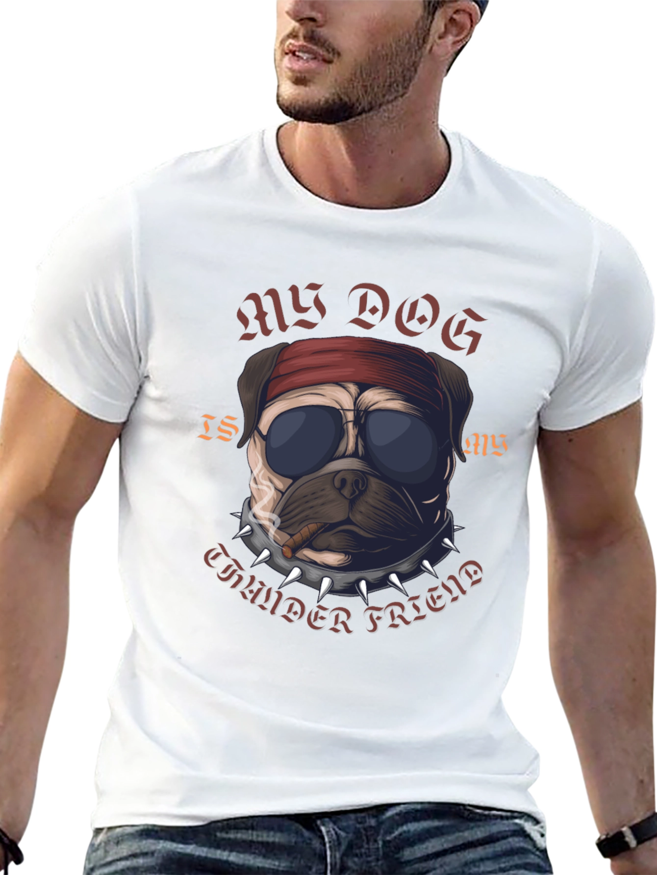 Rebel Pug “Thunder Friend” T-Shirt – Cool Dog Graphic Tee