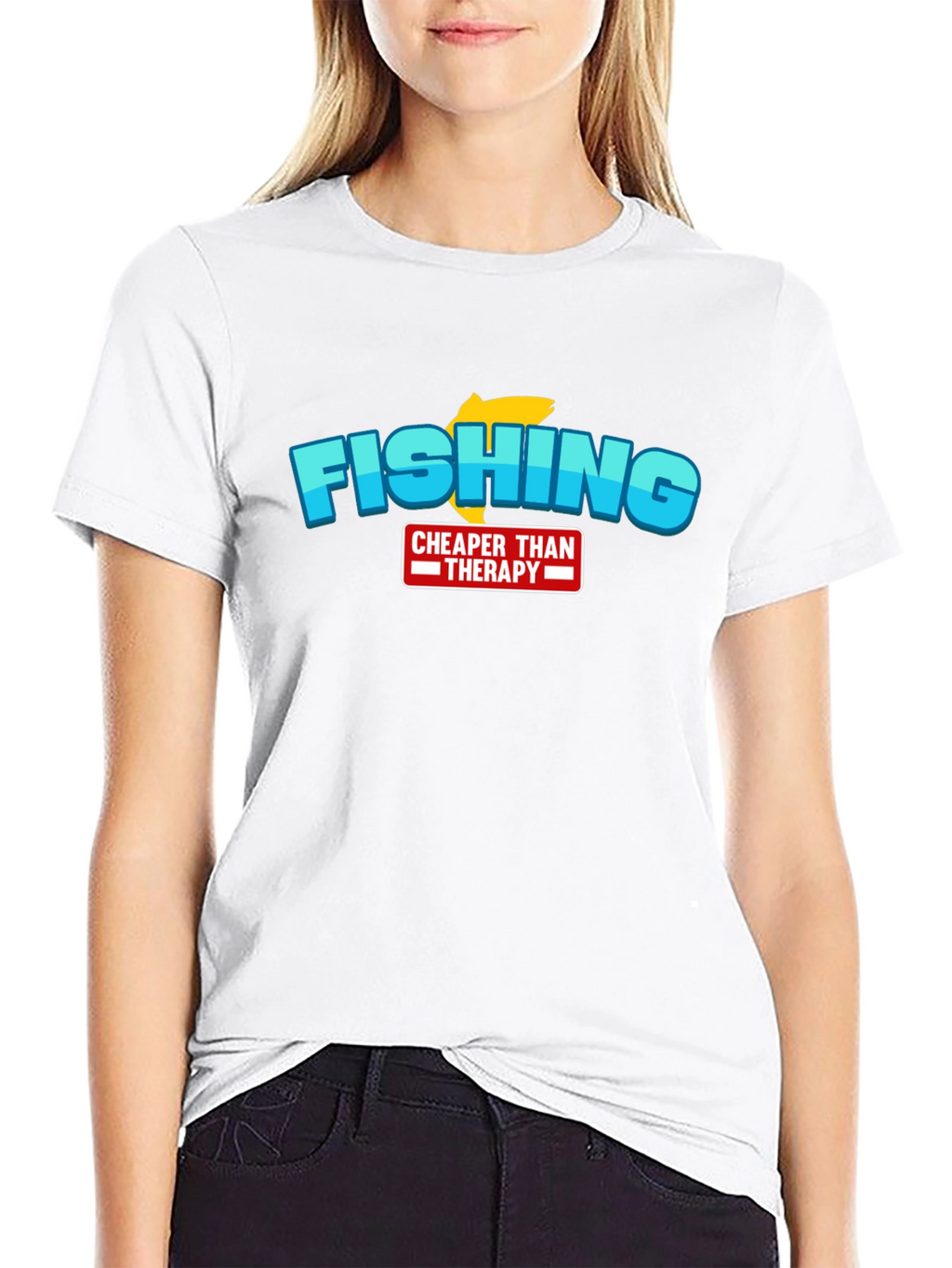 Fishing Cheaper Than Therapy Graphic T-Shirt