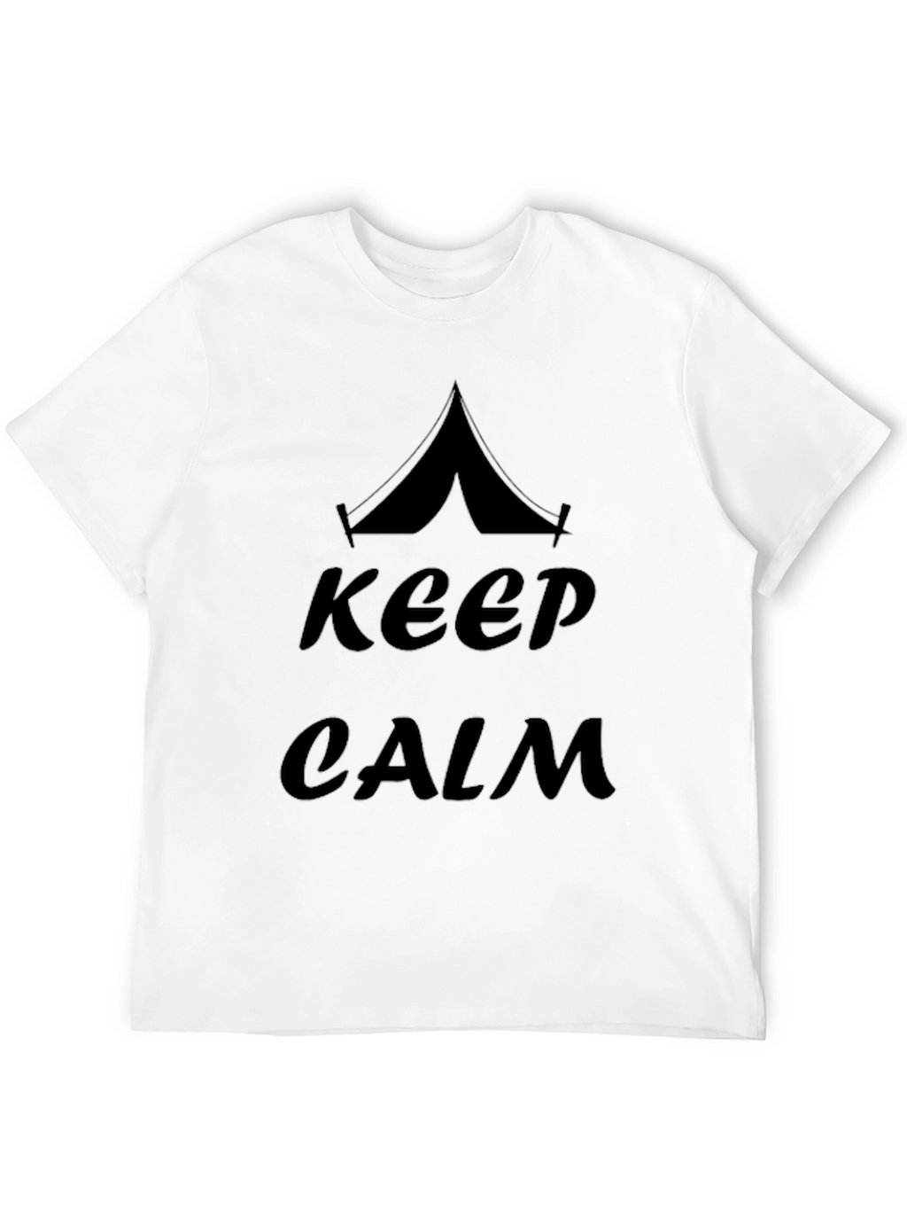 Keep Calm Camping Tent Graphic T-Shirt - Black