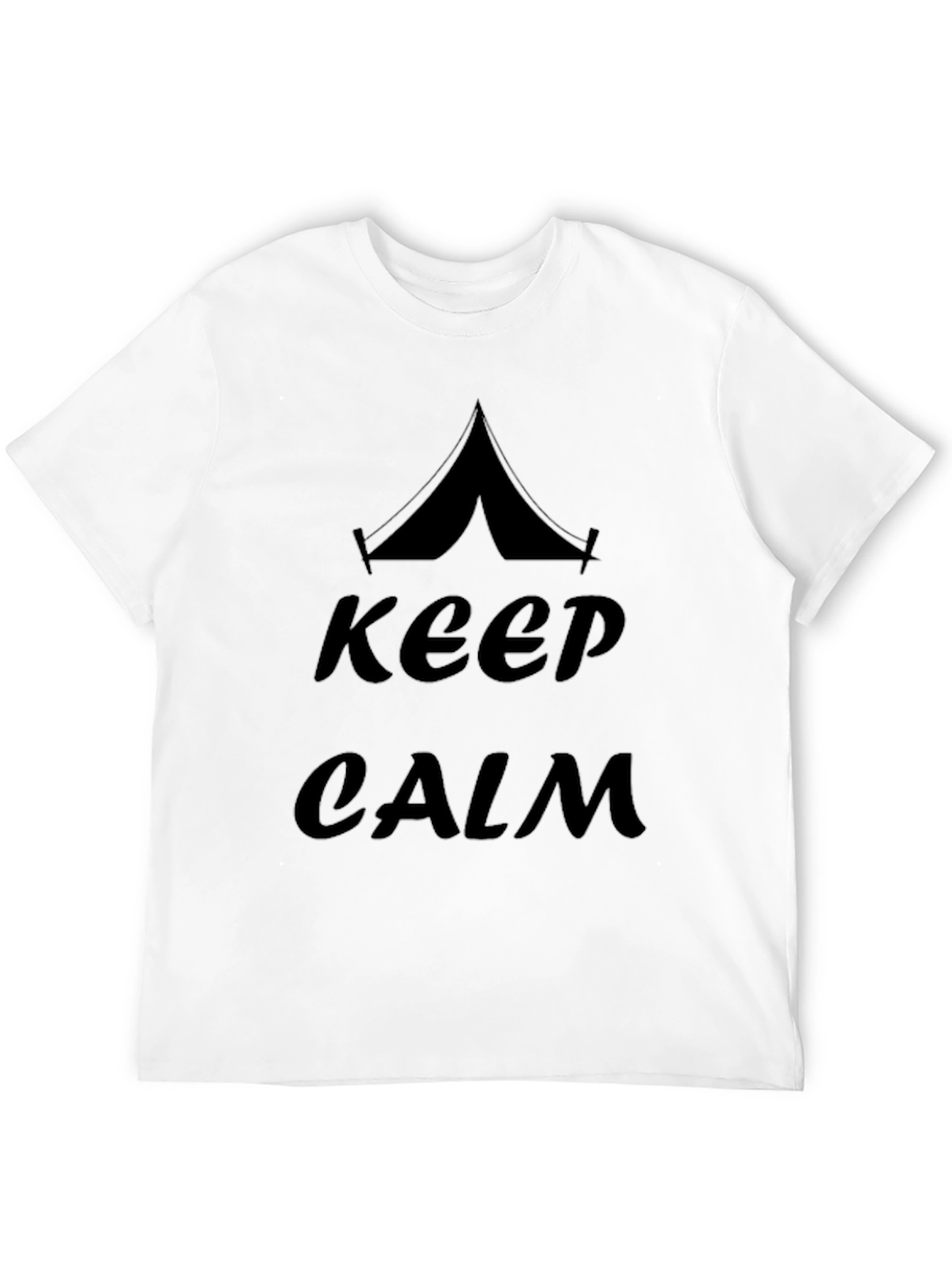 Keep Calm Camping Tent Graphic T-Shirt - Black