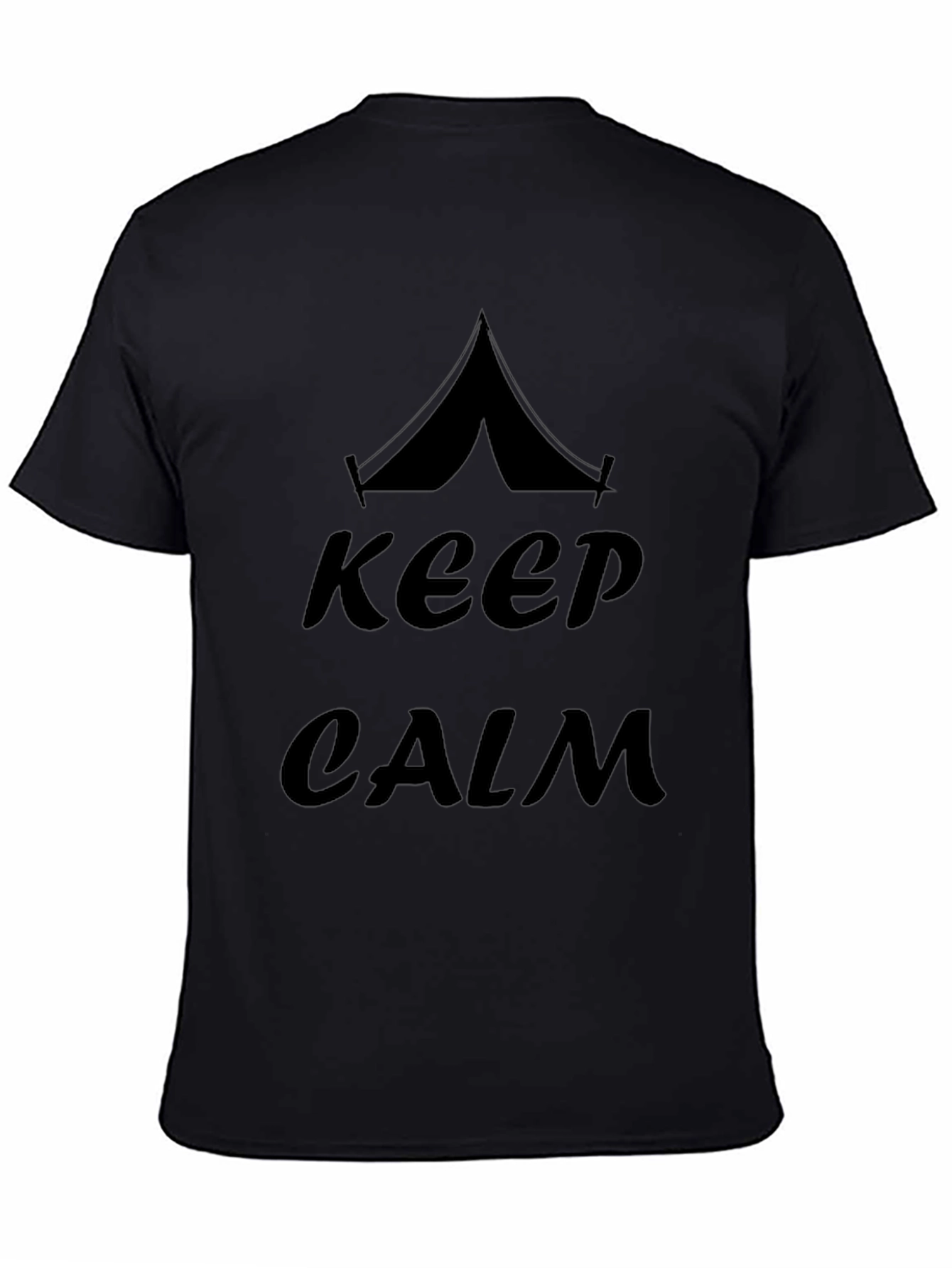 Keep Calm Camping Tent Graphic T-Shirt - Black