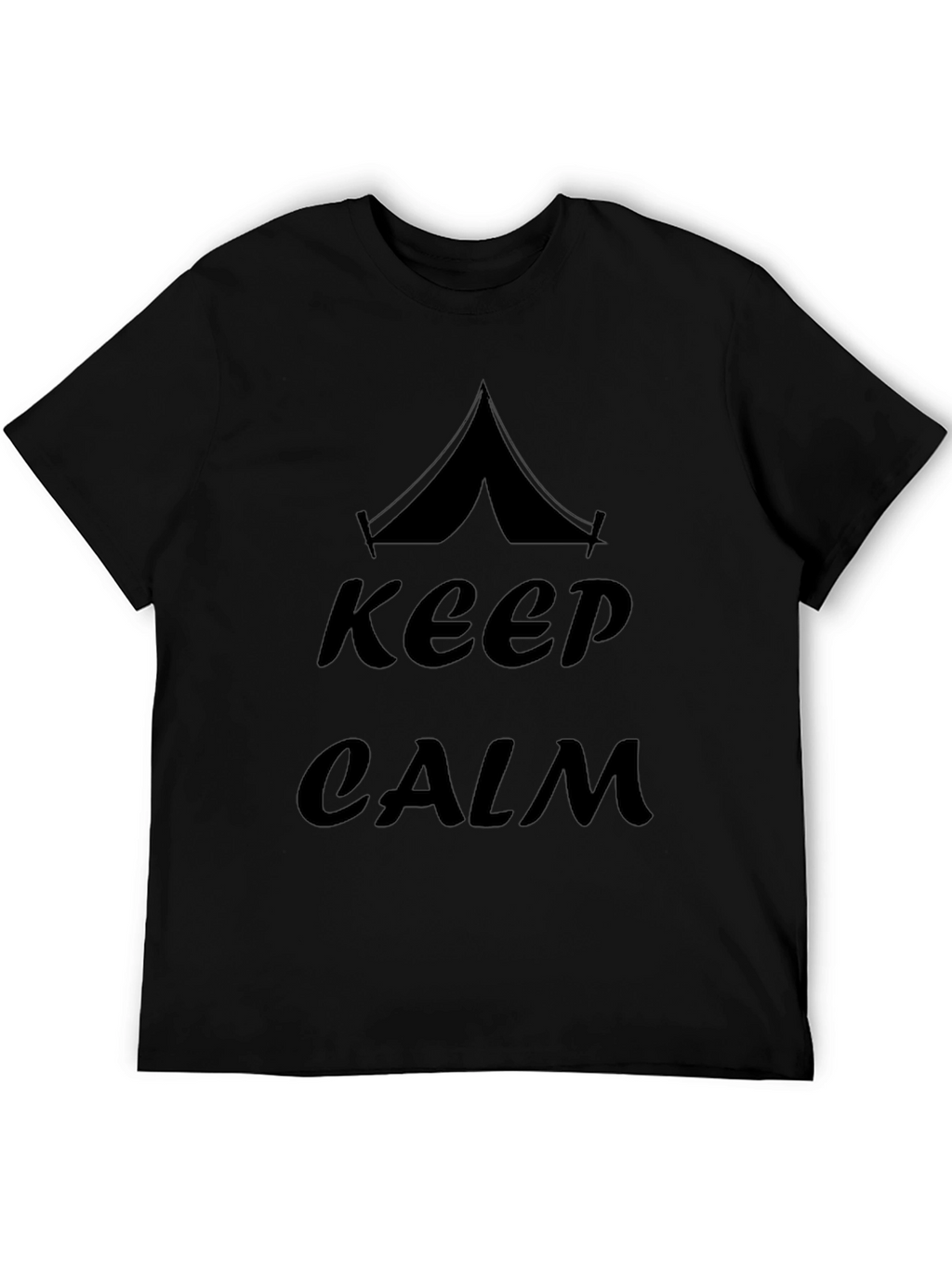 Keep Calm Camping Tent Graphic T-Shirt - Black