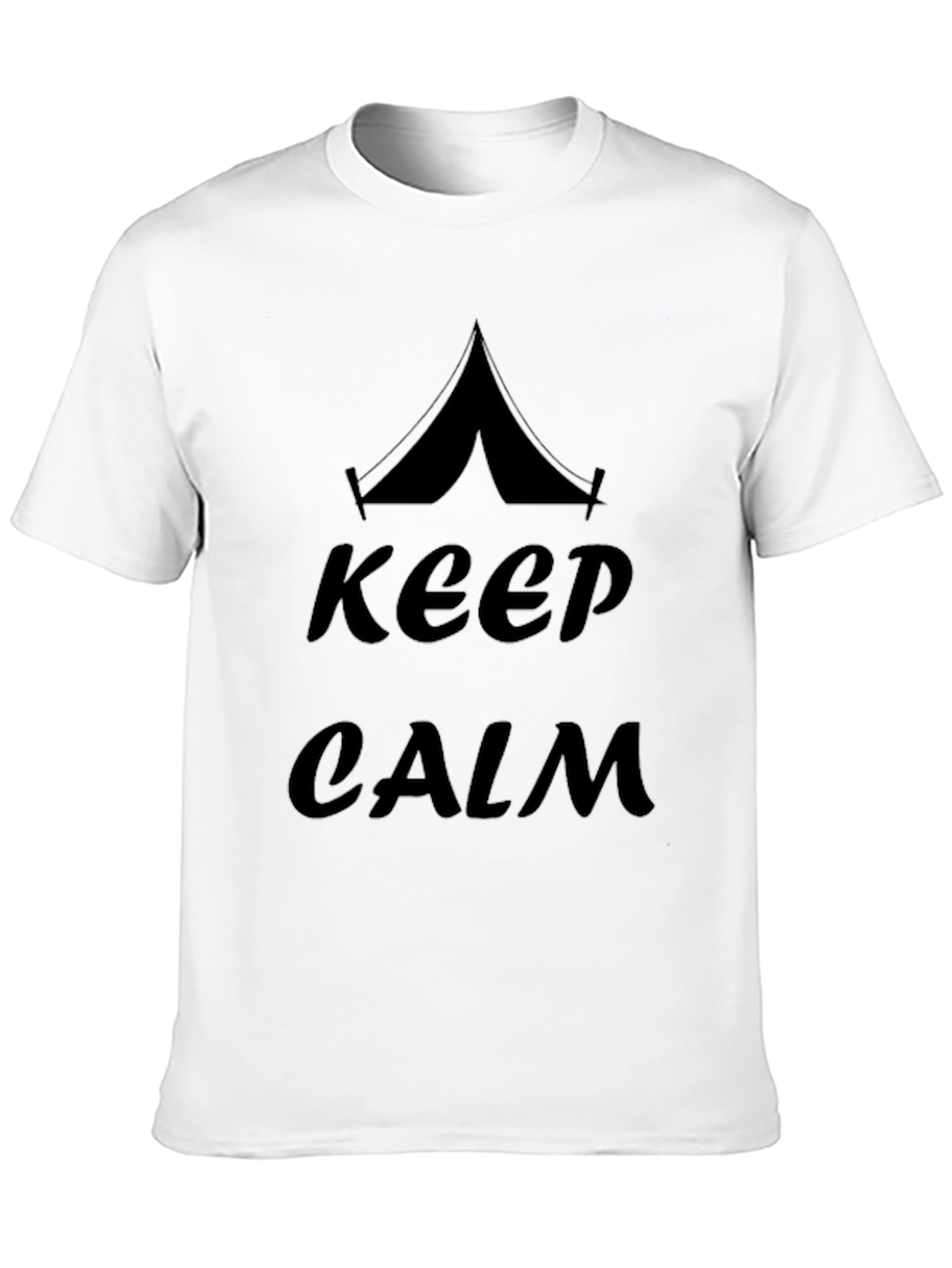 Keep Calm Camping Tent Graphic T-Shirt - Black