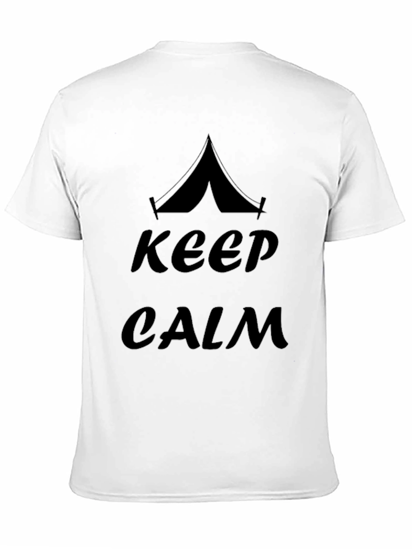 Keep Calm Camping Tent Graphic T-Shirt - Black