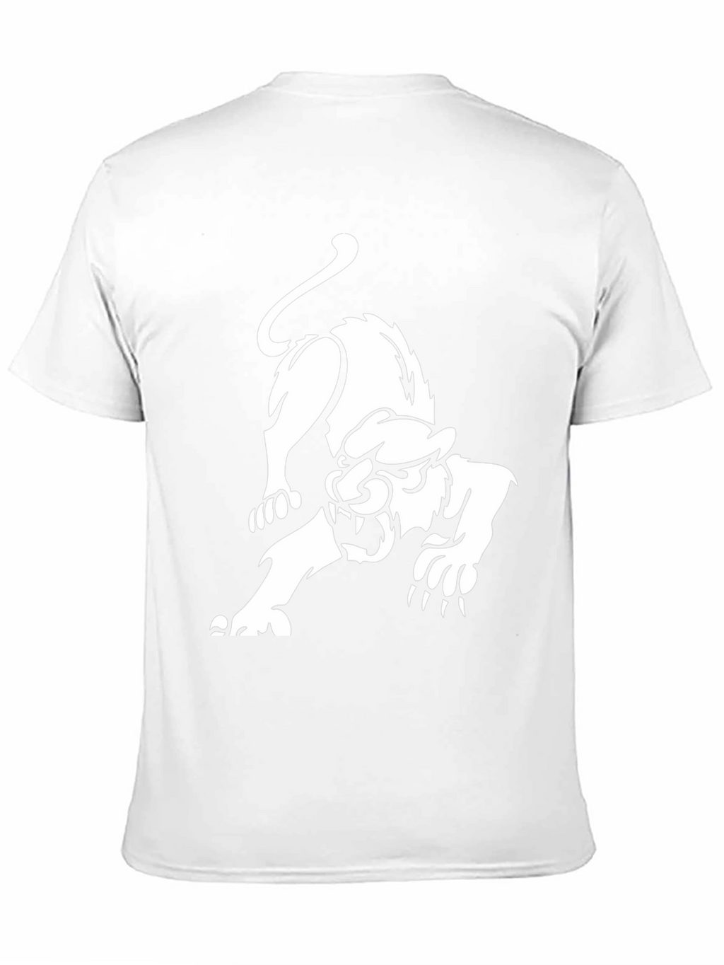 Black T-Shirt with White Panther Graphic