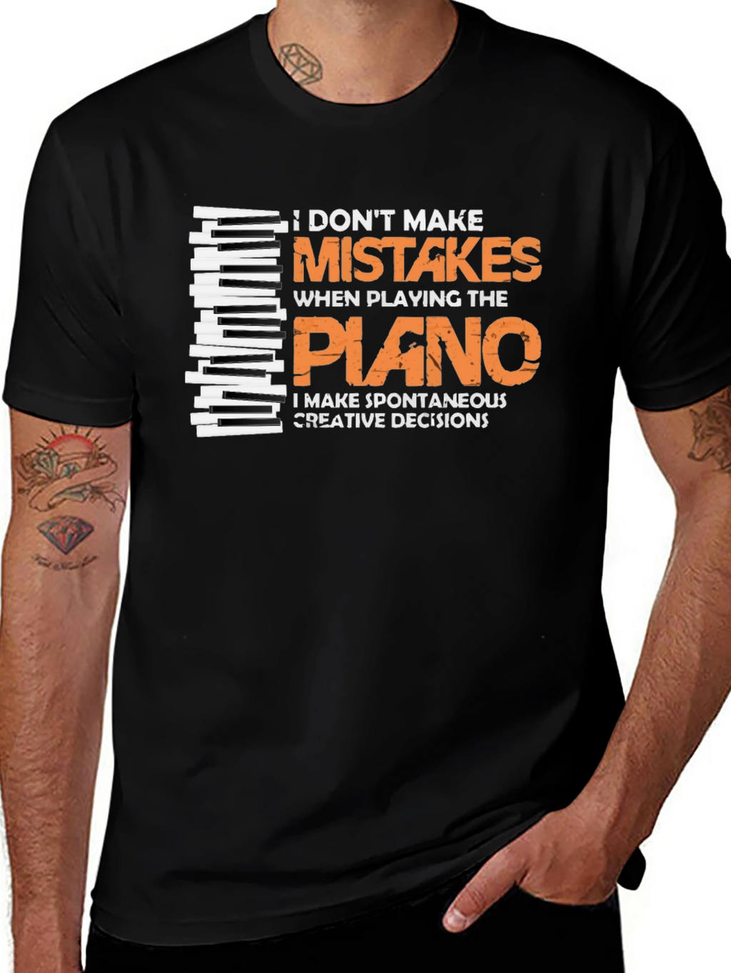 Funny Piano Player T-Shirt - I Dont Make Mistakes!