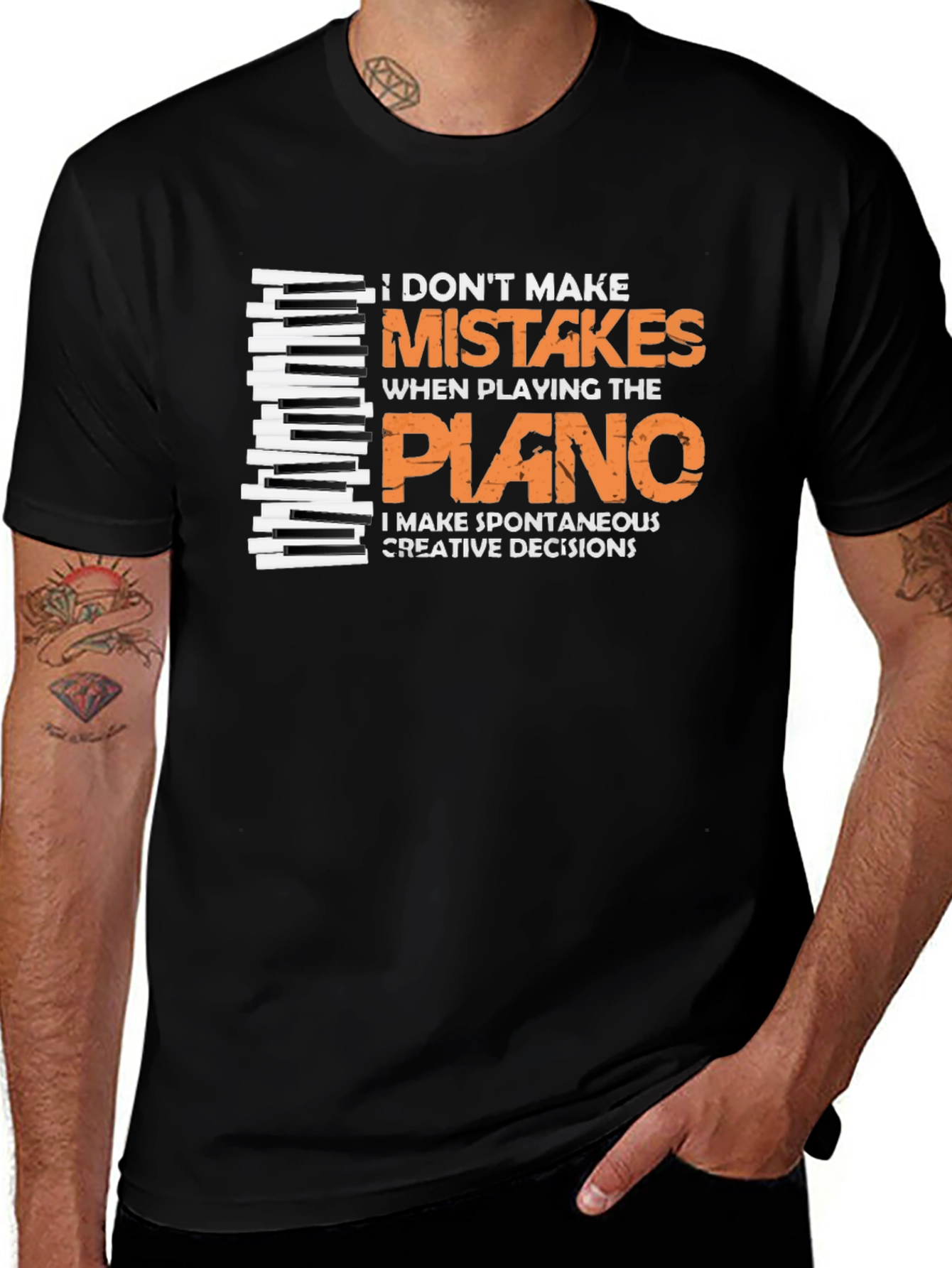 Funny Piano Player T-Shirt - I Dont Make Mistakes!