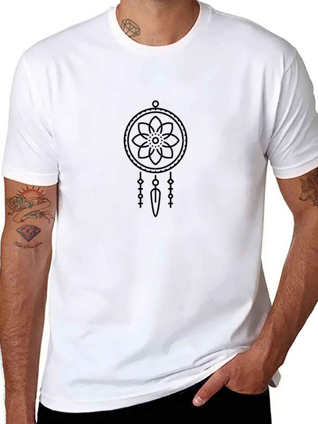 Dreamcatcher Graphic Black Tee - Stylish Casual Wear